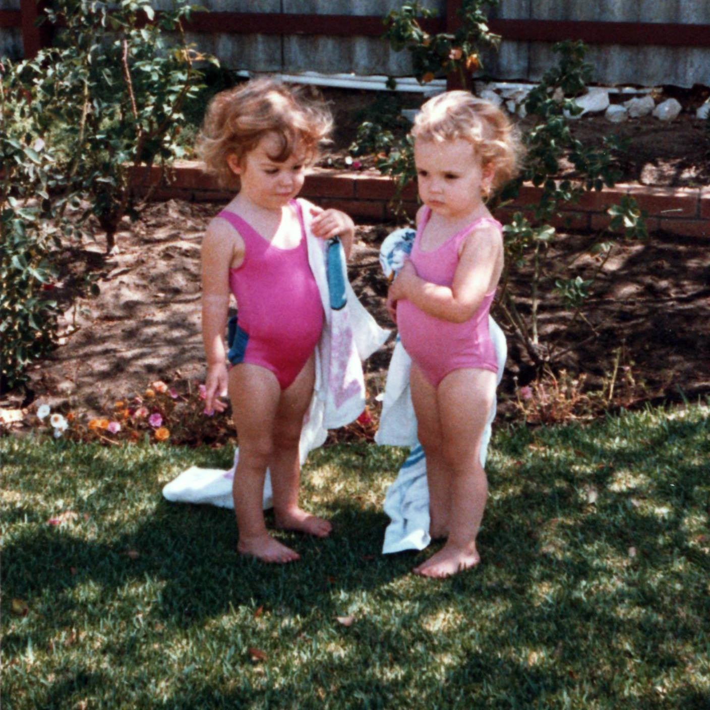 Me and my cousin ready for a swim