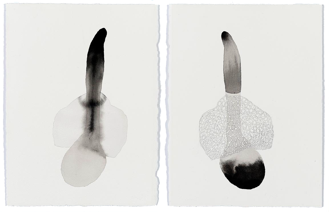 Sacred animate (inversion) #1 (diptych), 2017, ink and graphite on paper, 38 x 57 cm Photographer: Eva Fernandez