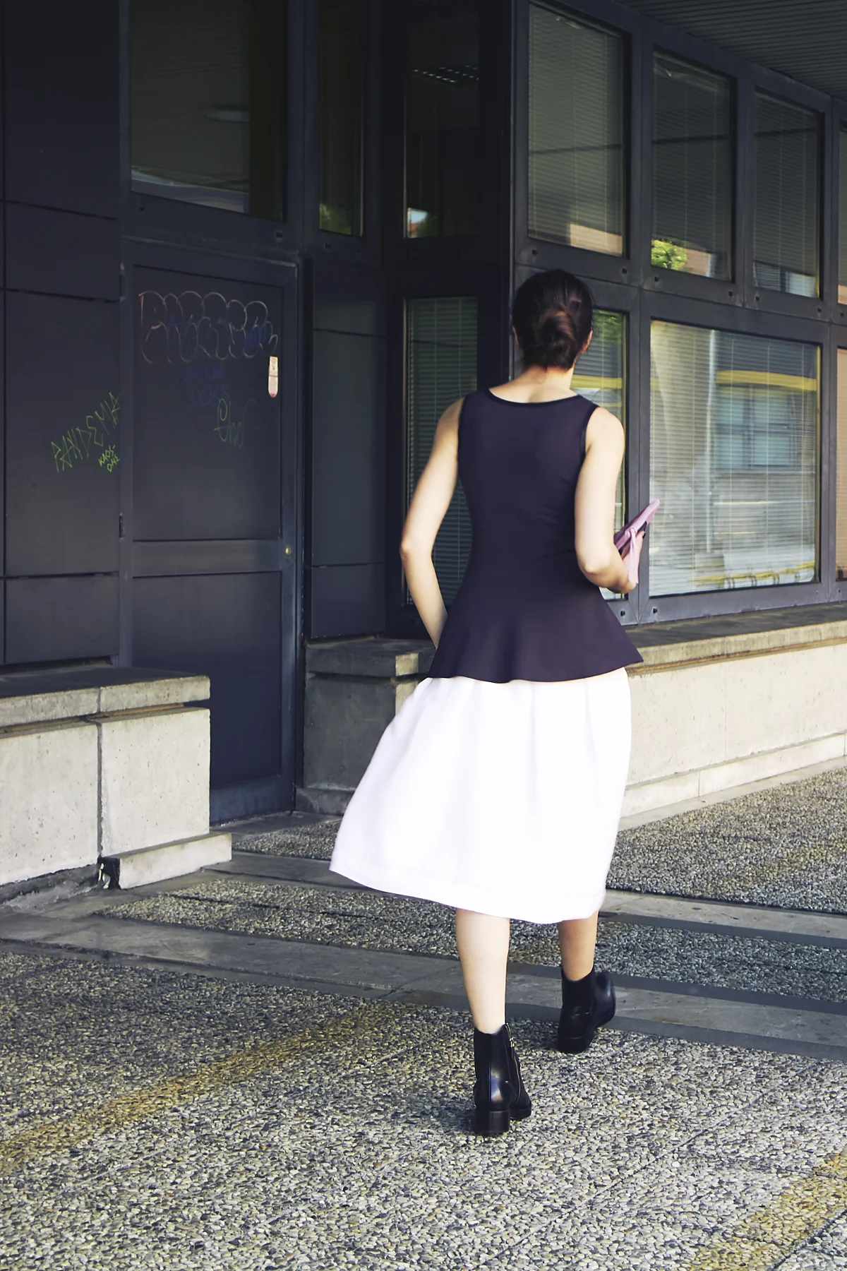Peplum Scuba Top and Ramie Skirt