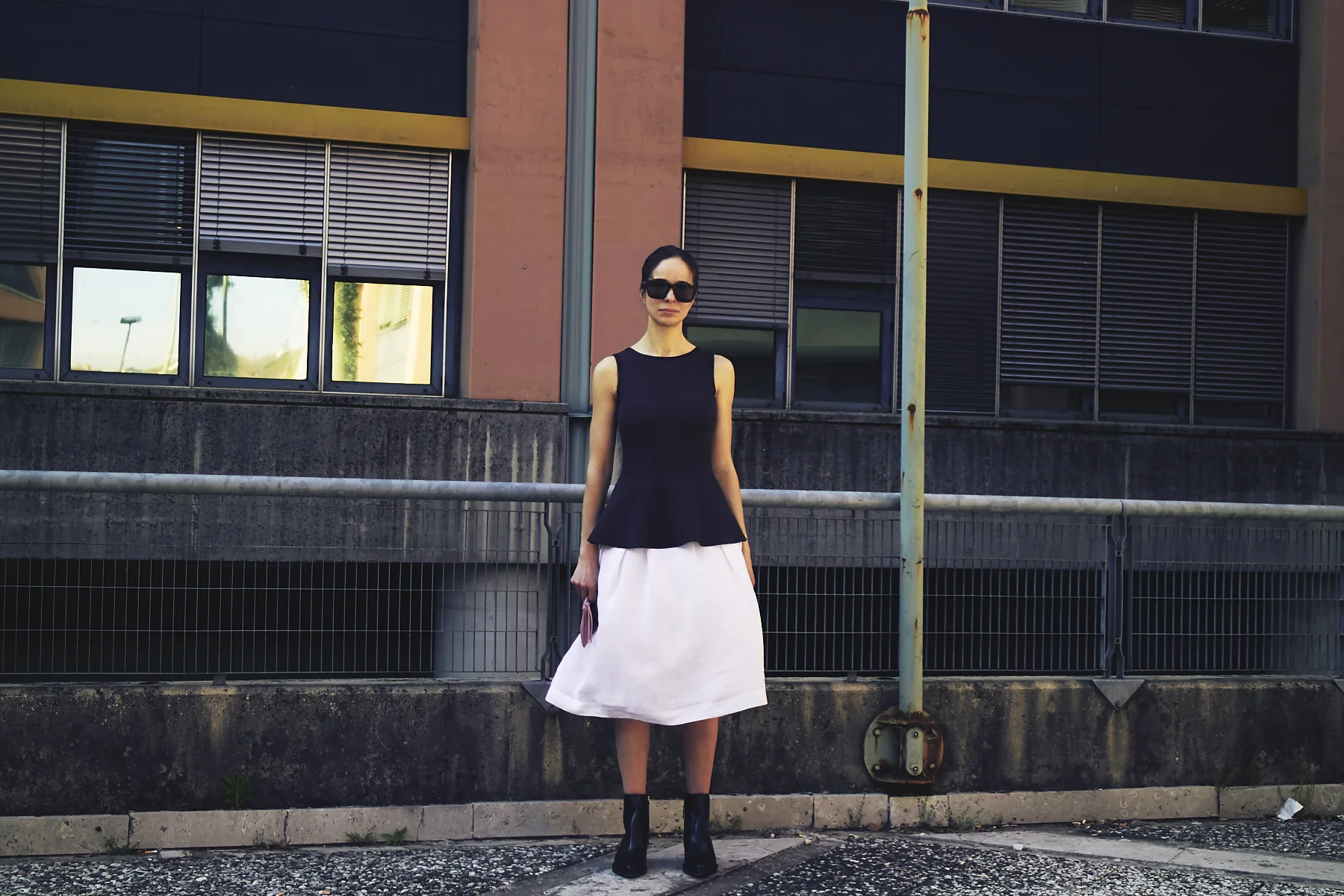Peplum Scuba Top and Ramie Skirt