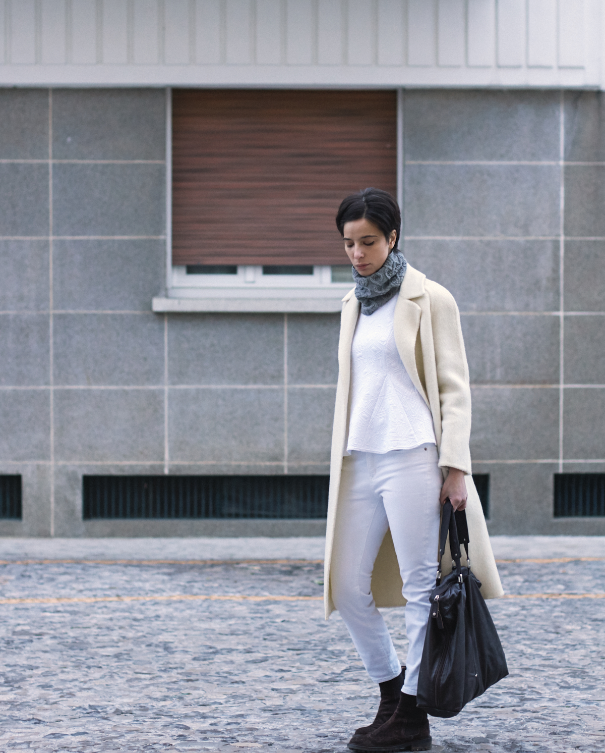 white in the dull grey winter days