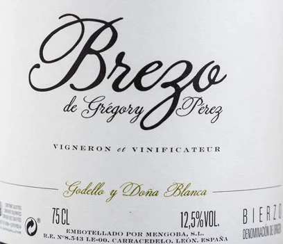 Etiqueta de Brezo Vino Blanco elaborado por Mengoba Bodegas y Vi