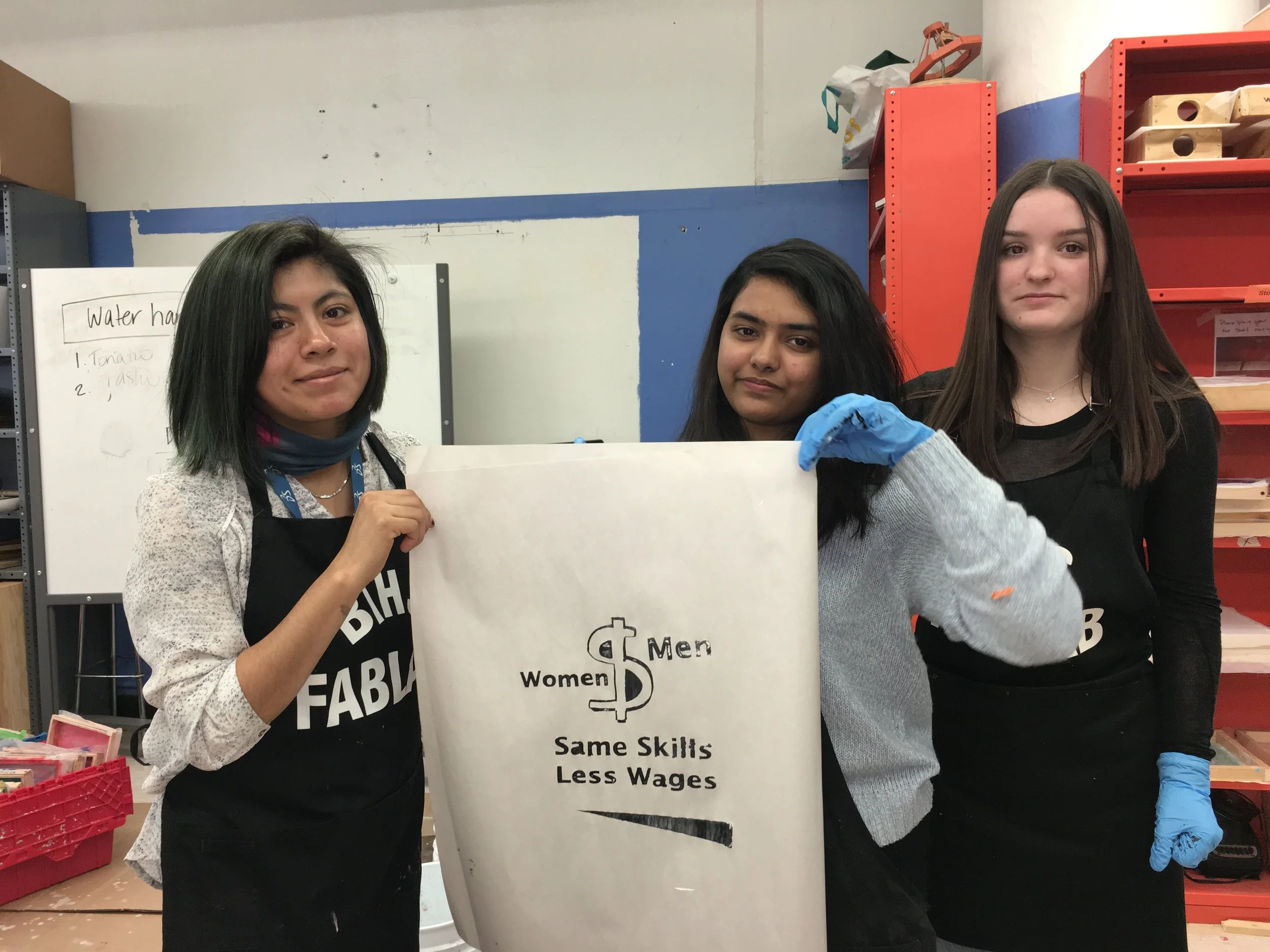 pilar and silkscreen girls.JPG