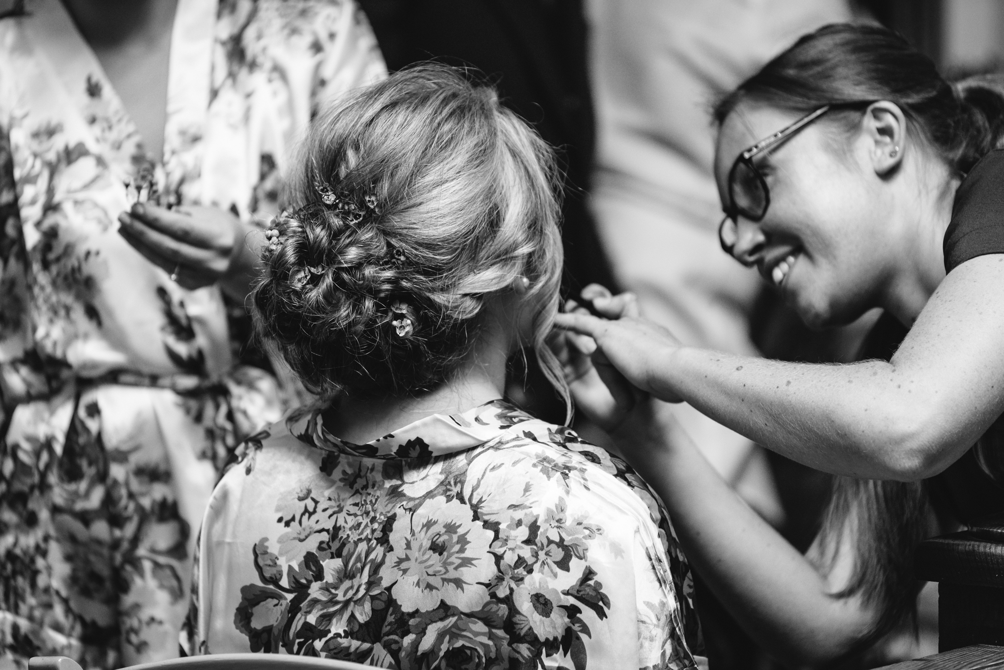 Bride hair and makeup - Powys Wedding Photography