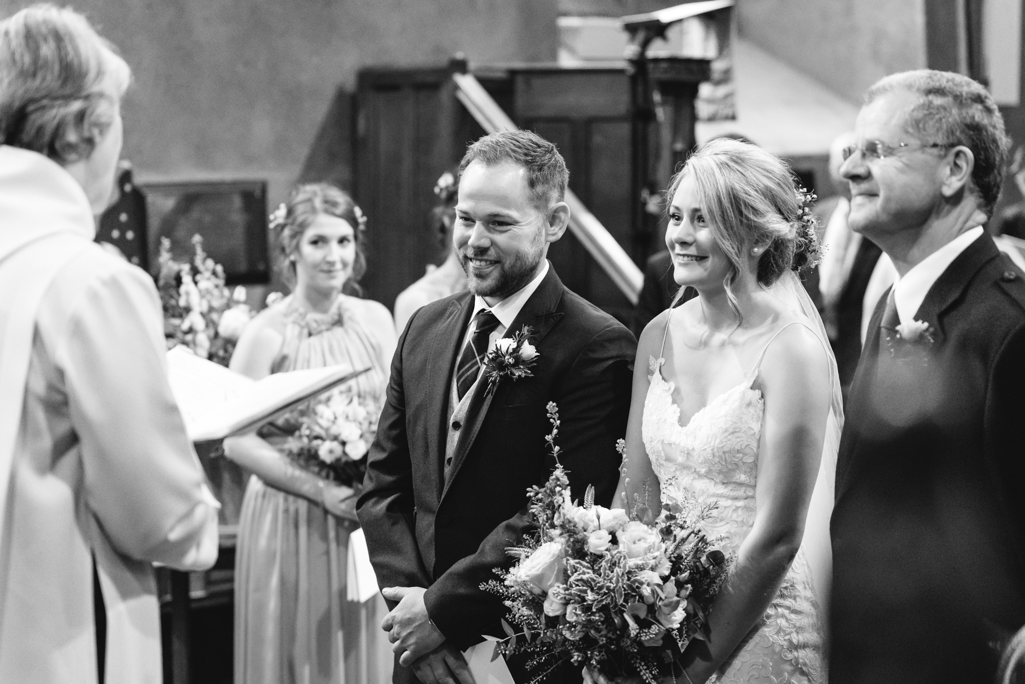 Bride and groom during wedding ceremony - Powys Wedding Photography