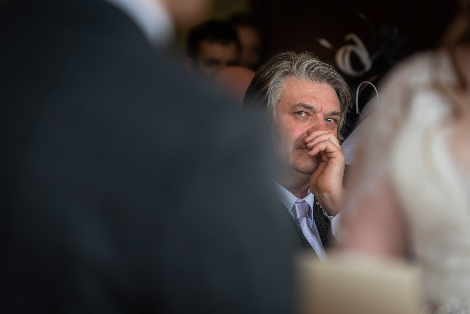 Dad crying during ceremony
