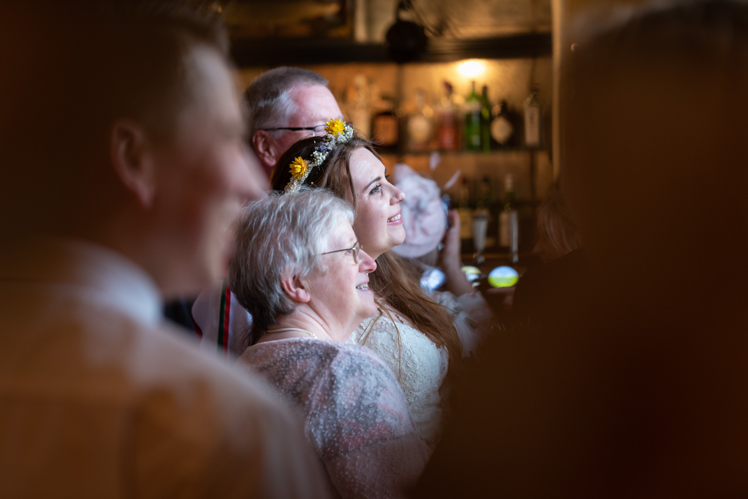 Bride photograph with guest