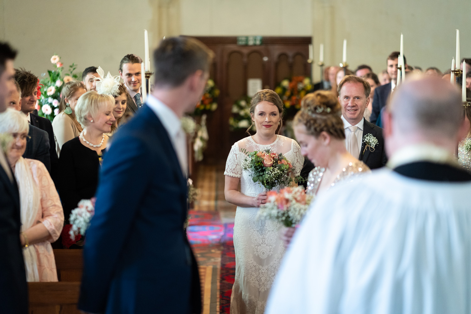 Bride walking down the aisle