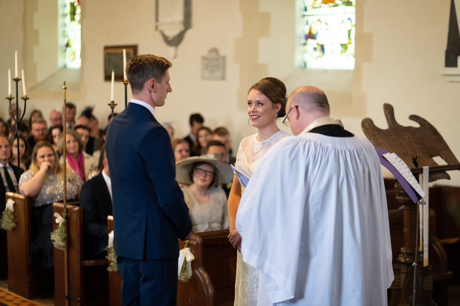 Bride and groom during wedding vows