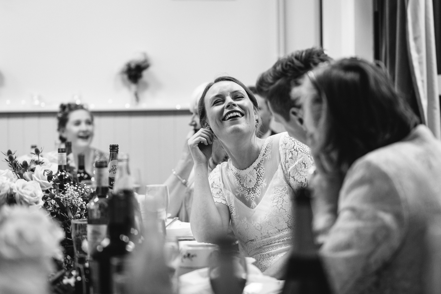 Bride laughing