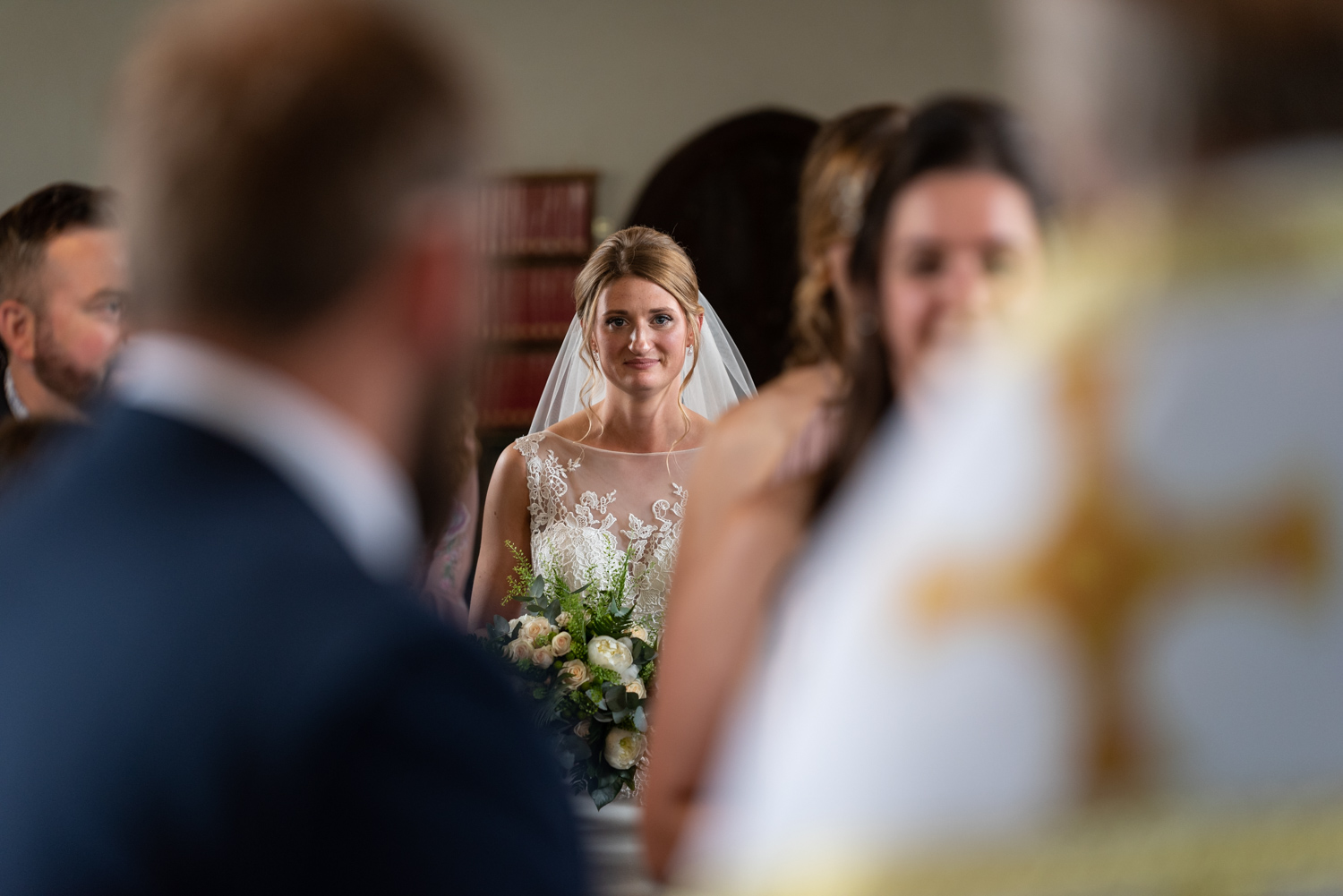 Bride walking down the aisle