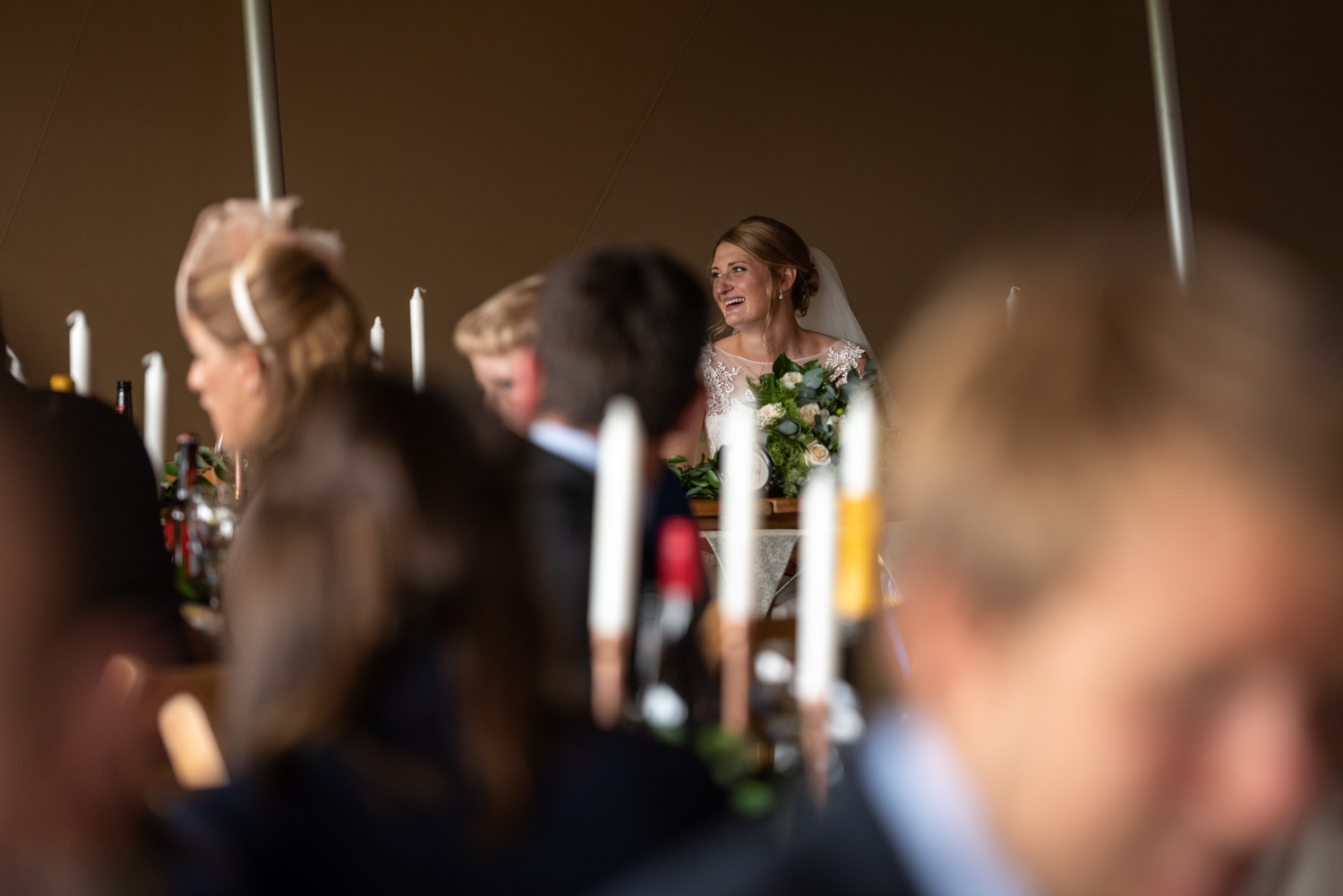 Bride laughing