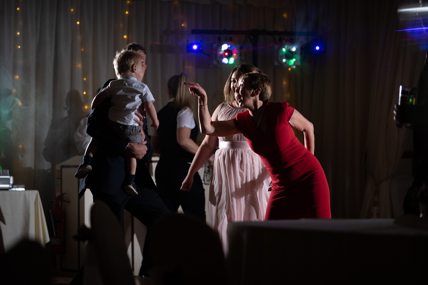 Guests dancing at wedding at Albright Hussey