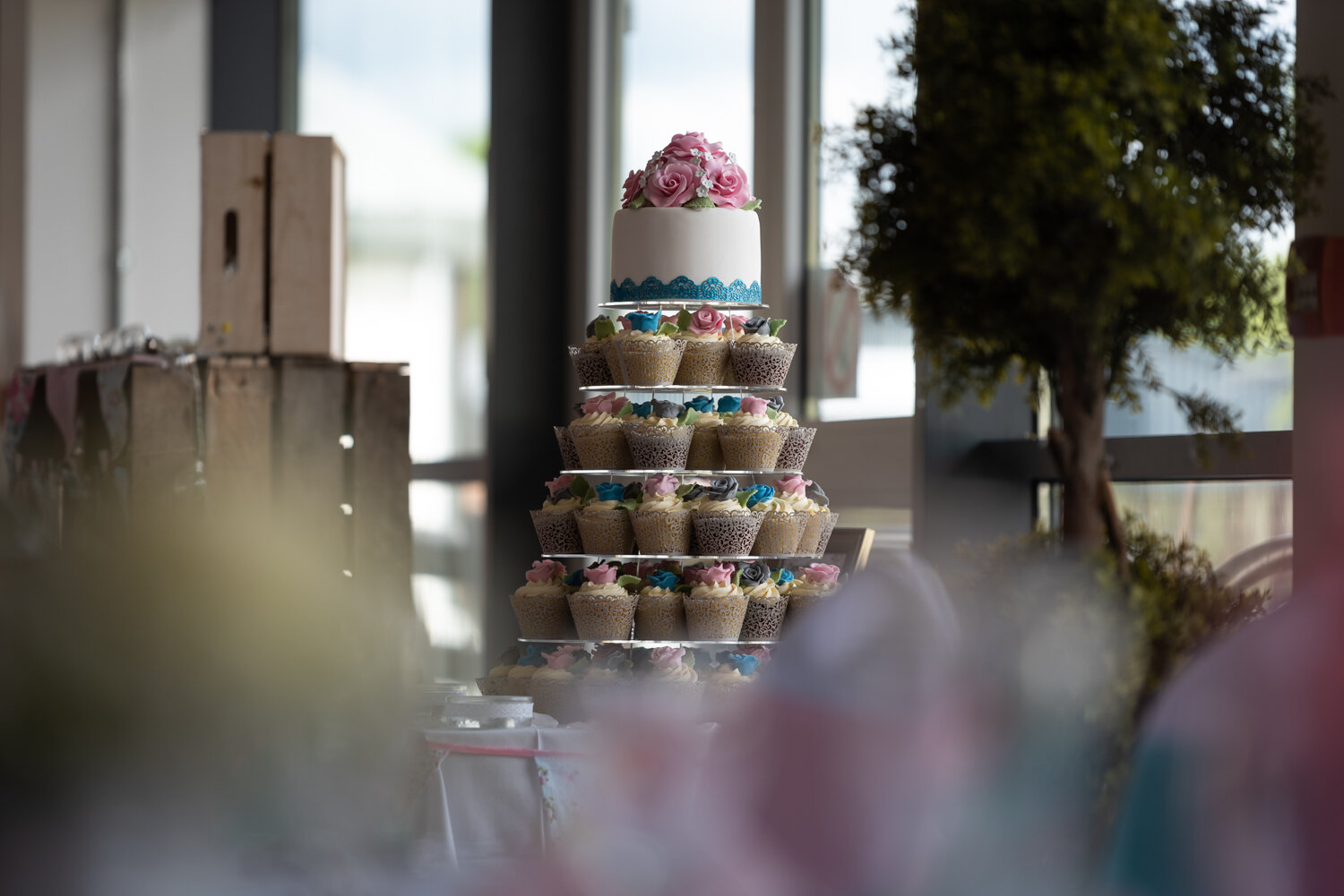 Wedding cake made of cupcakes