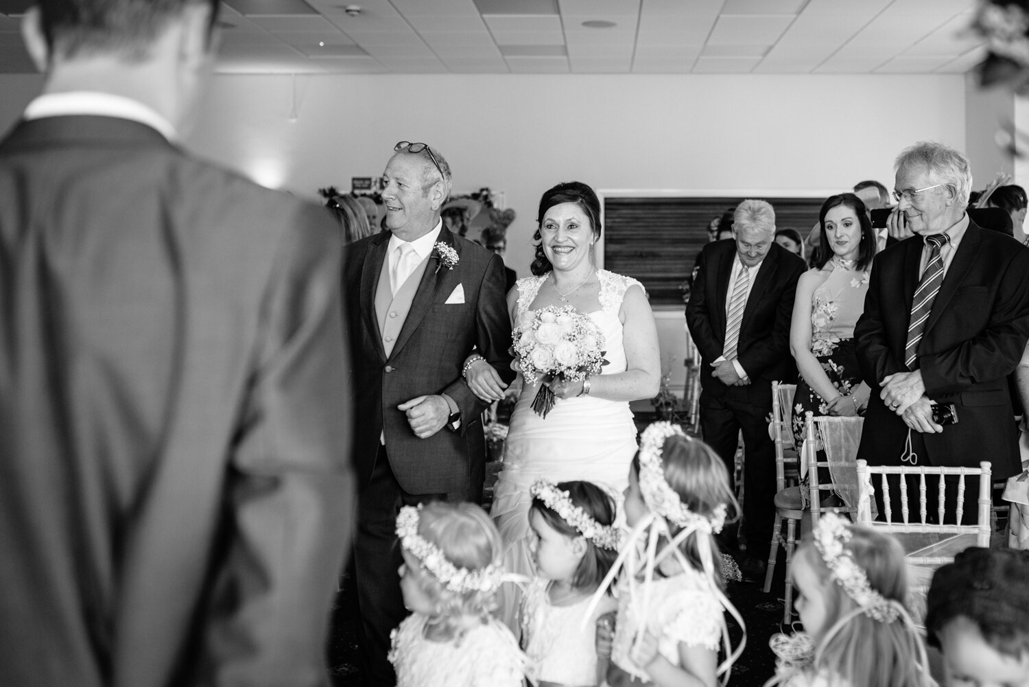 Bride walking down the aisle