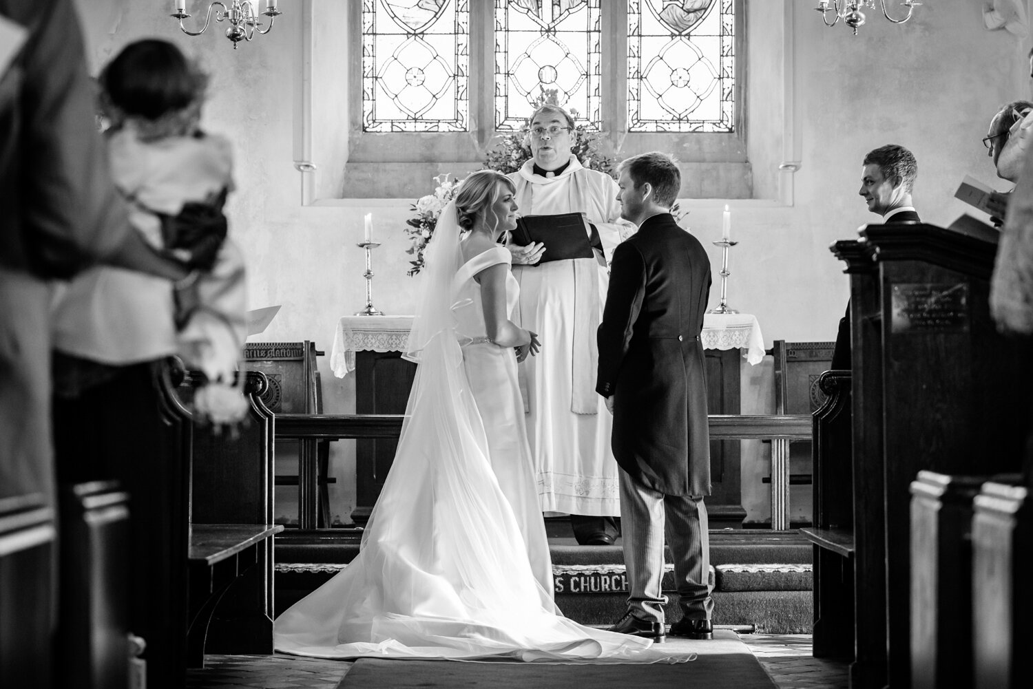 Powys wedding bride and groom saying vows