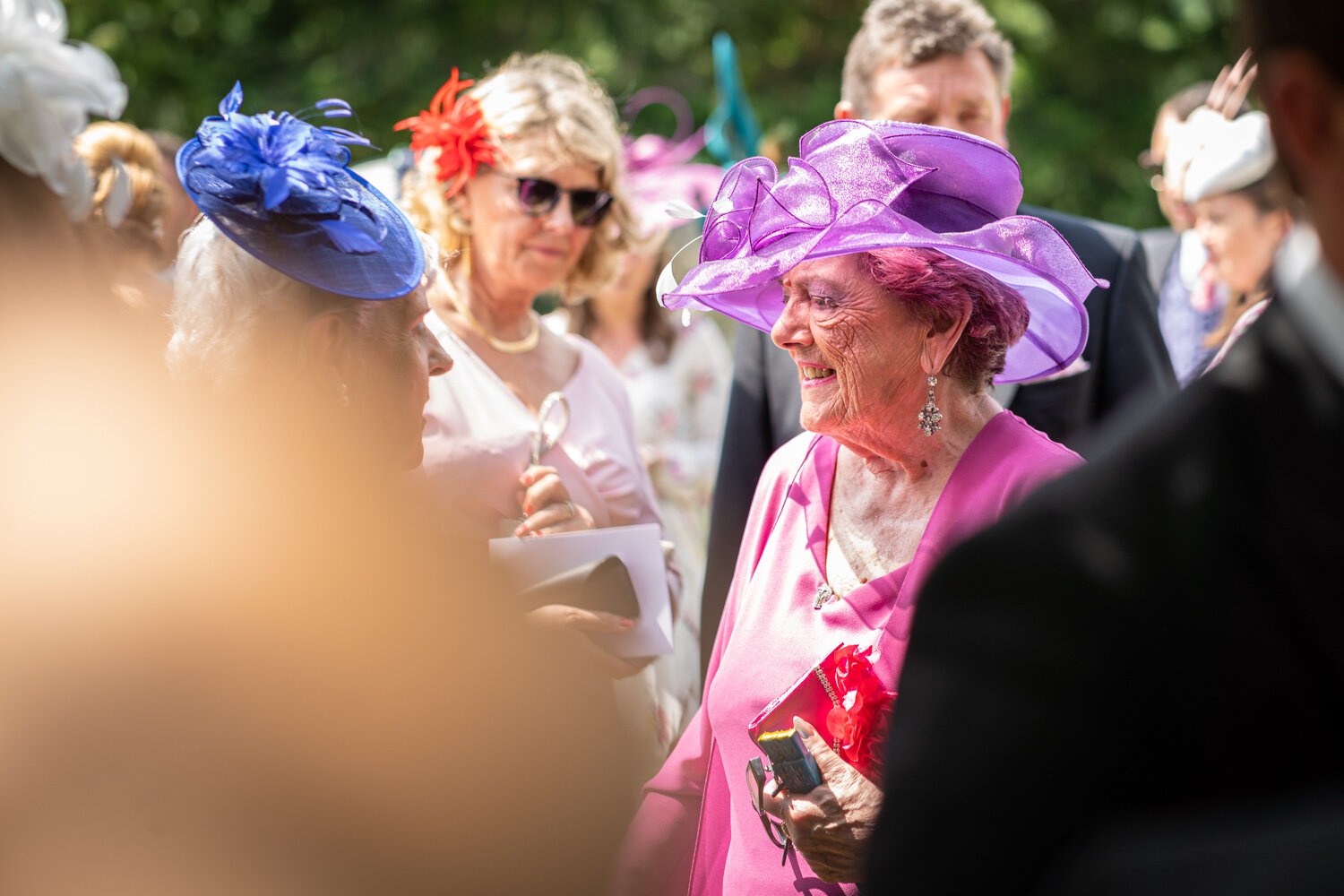 guests at Glasbury church wedding