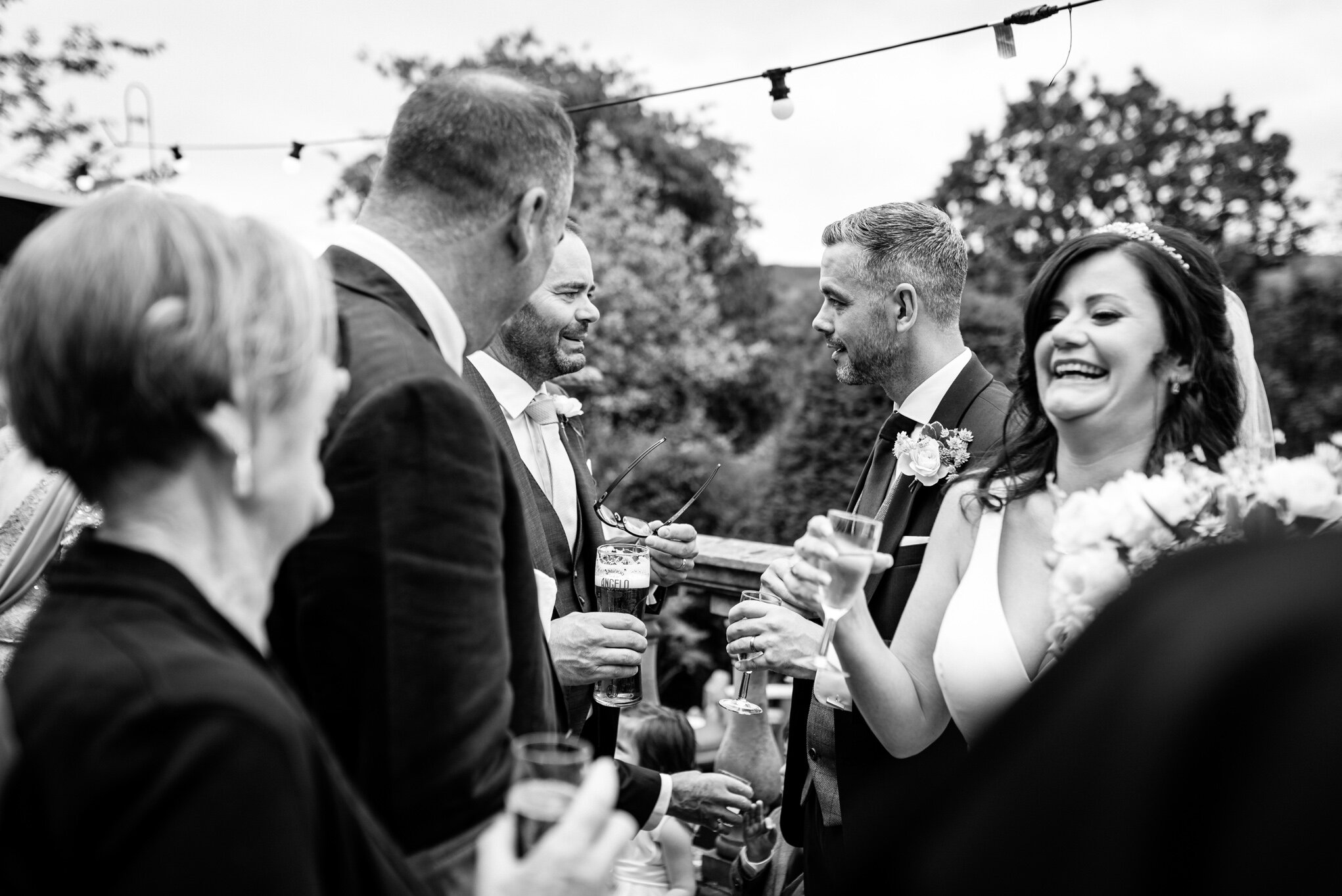 Laughter at Peterstone Court wedding