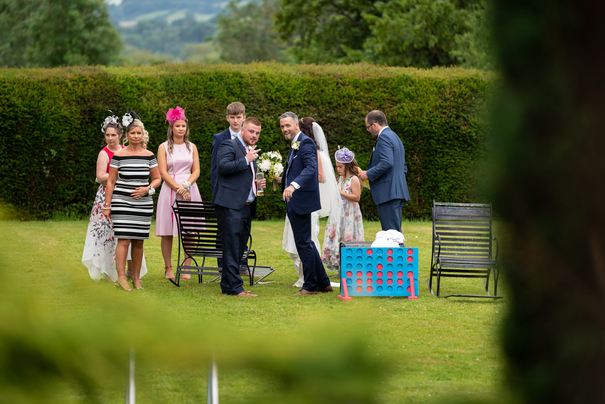 Wedding guests at Peterstone Court