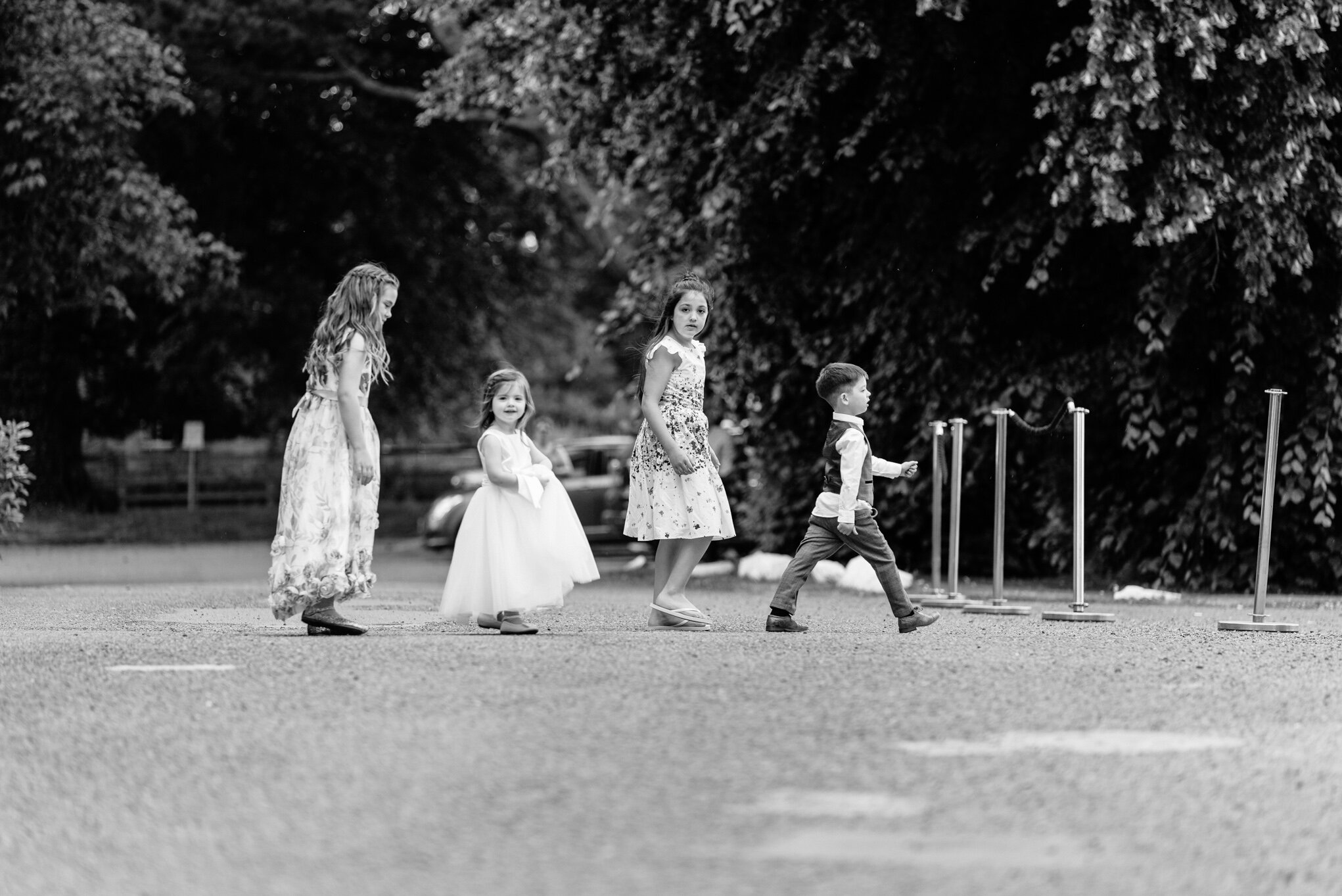 Young wedding guests at Peterstone Court