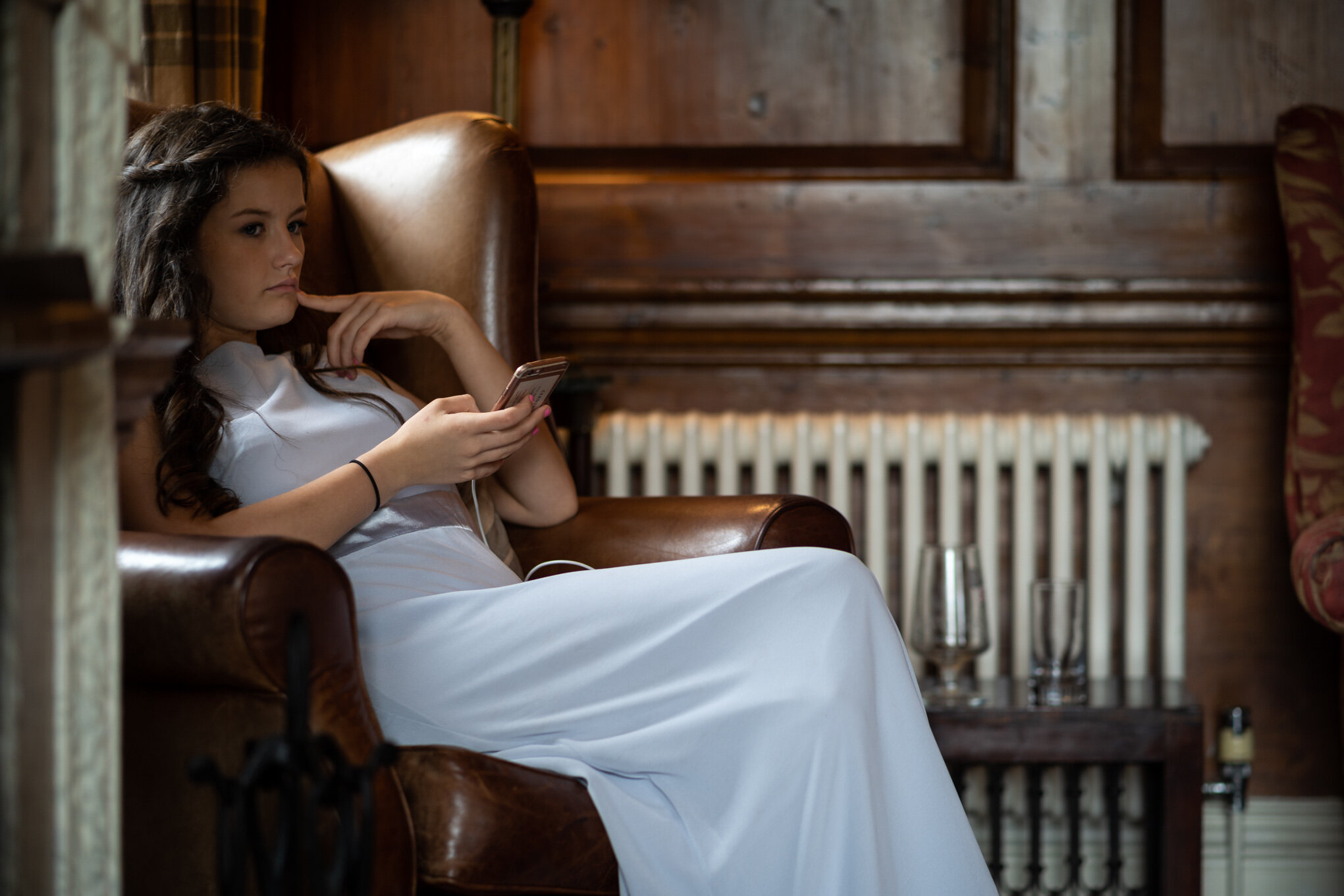 Bridesmaid sat in chair