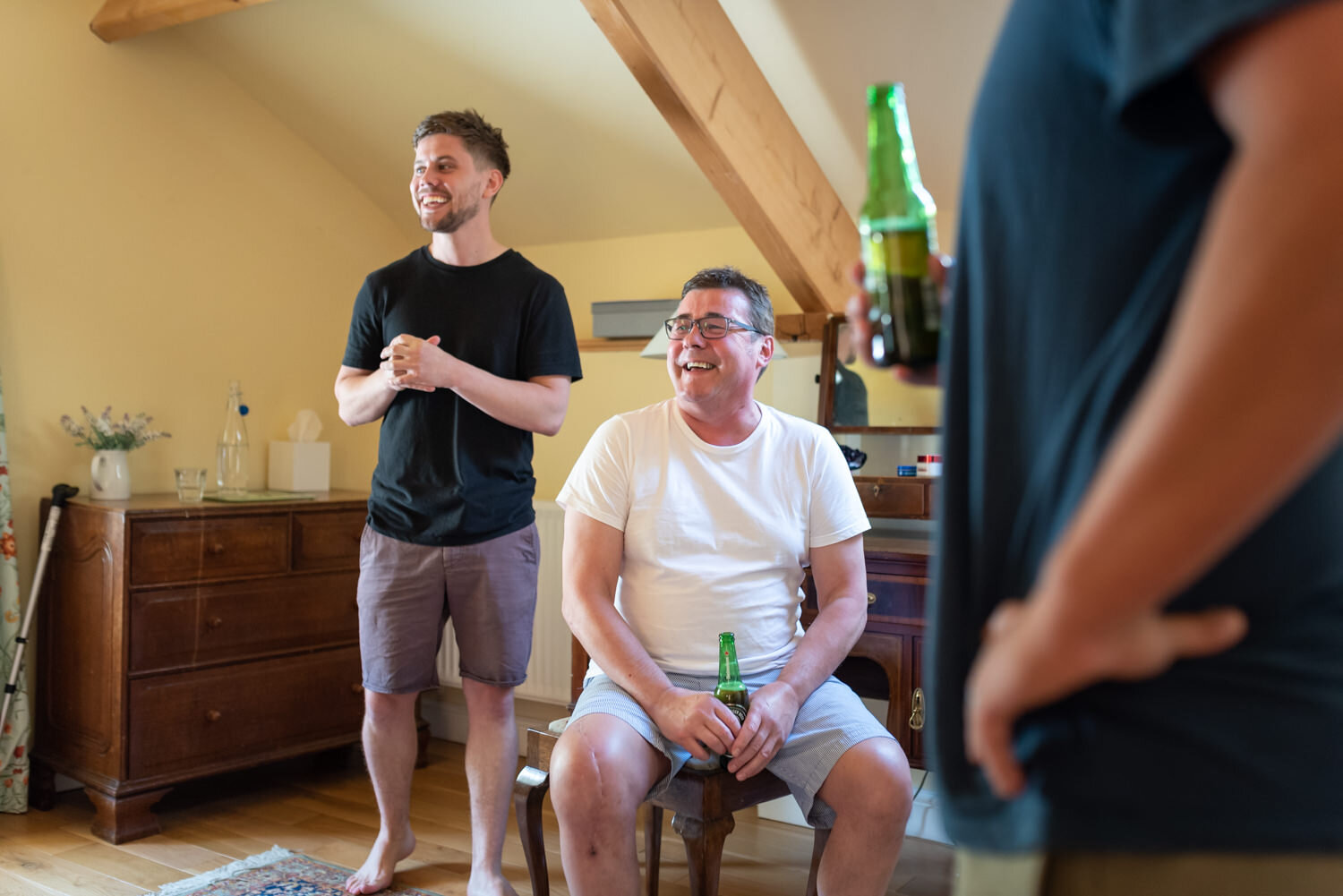 Groom and dad at Tall John's House