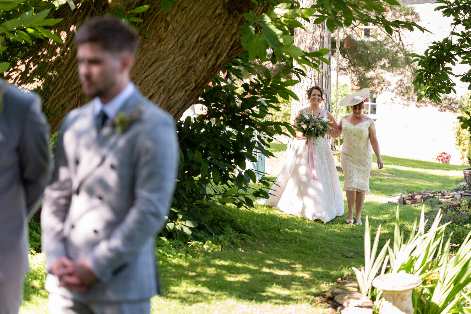 Tall John's House wedding bride walking to ceremony