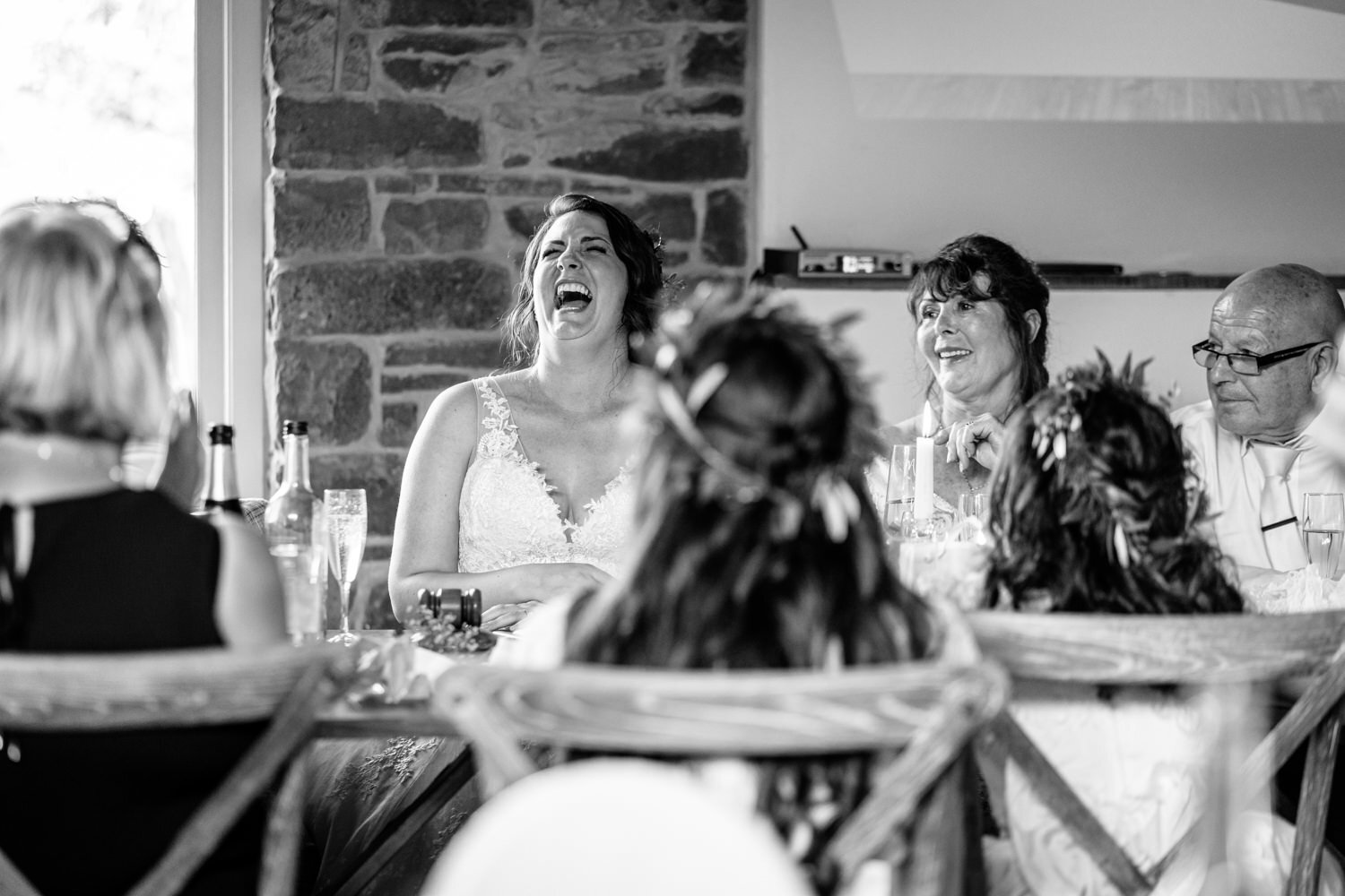 Belly laughter at Tall John's House wedding