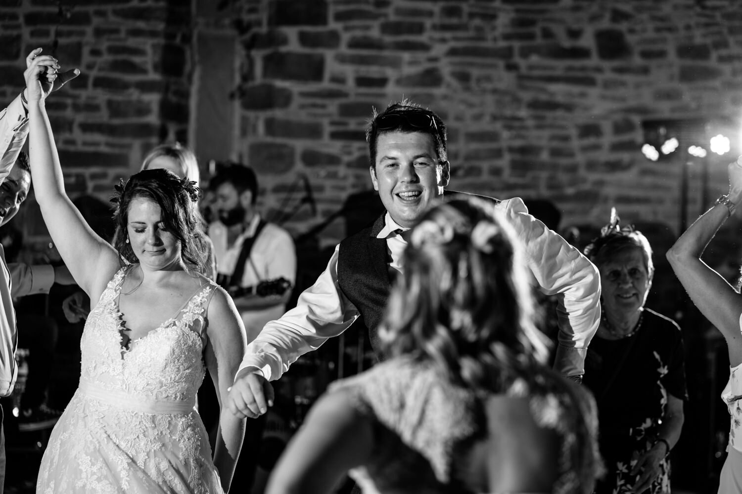 Bride dancing at Tall John's House