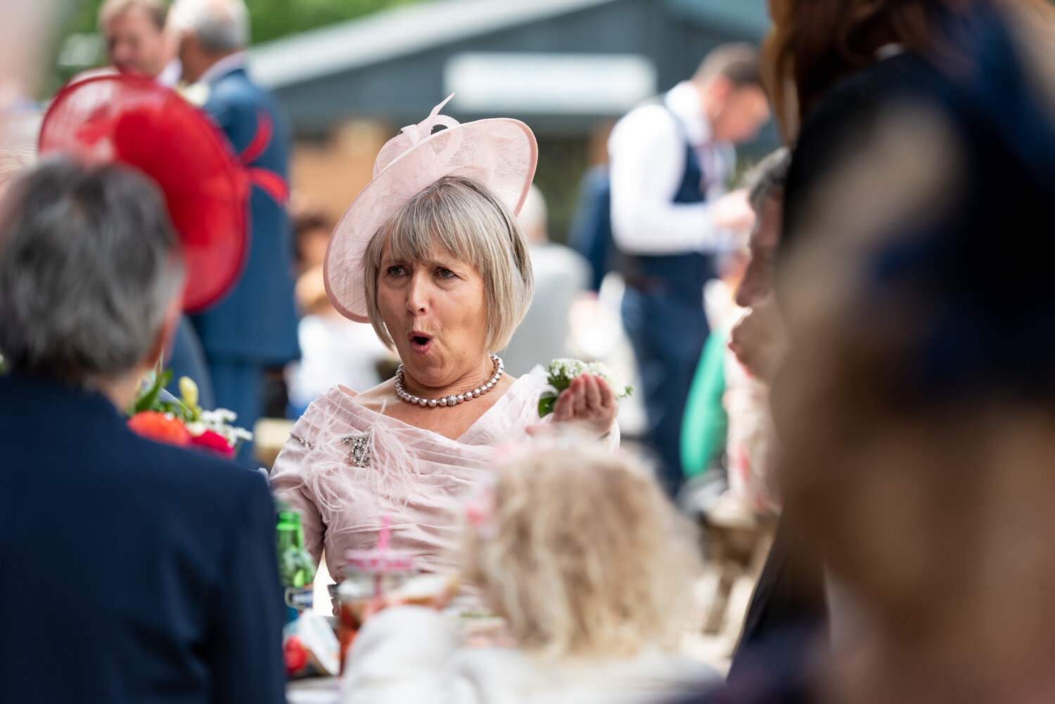 Mother of bride making funny face