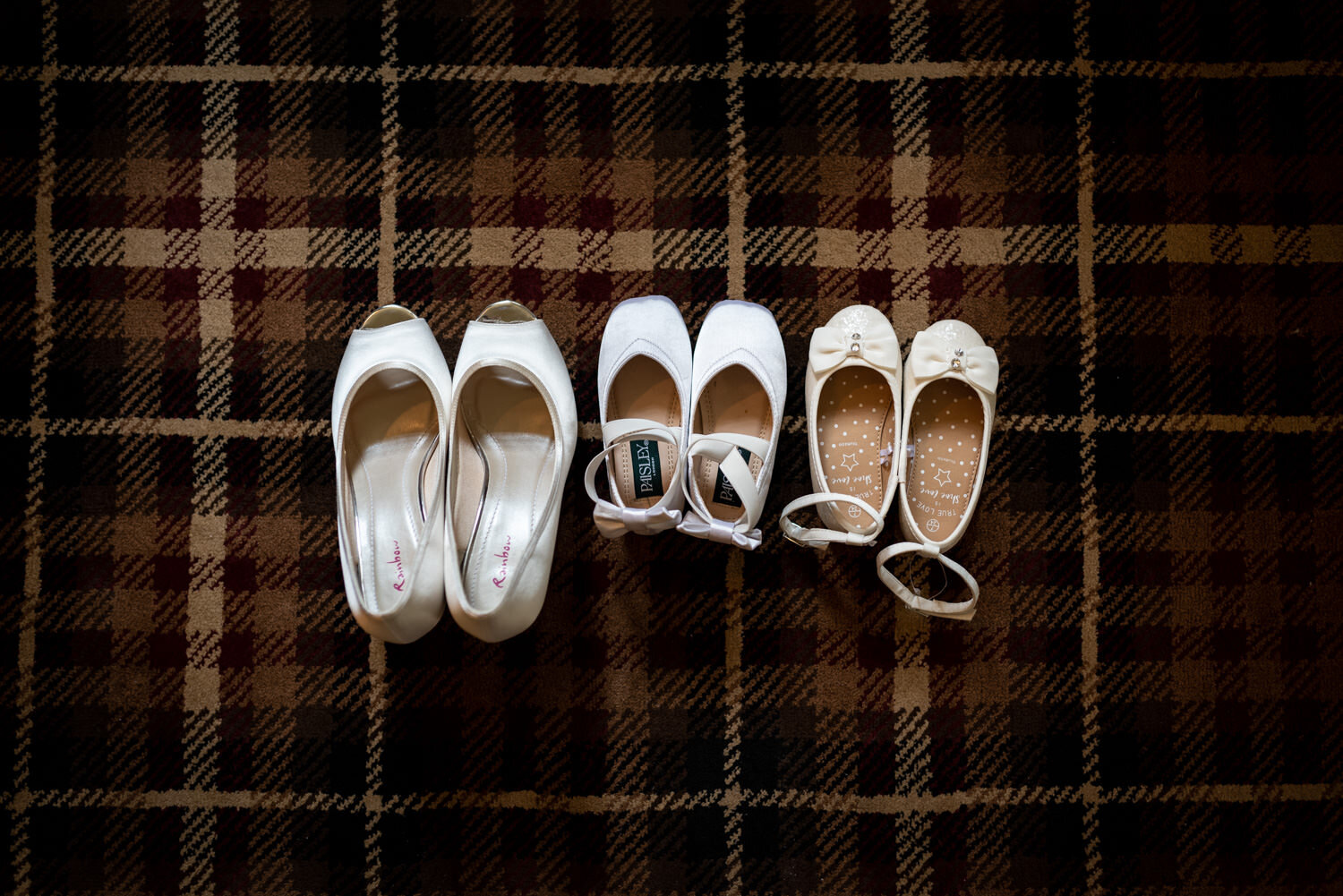 Bride and young bridesmaids shoes