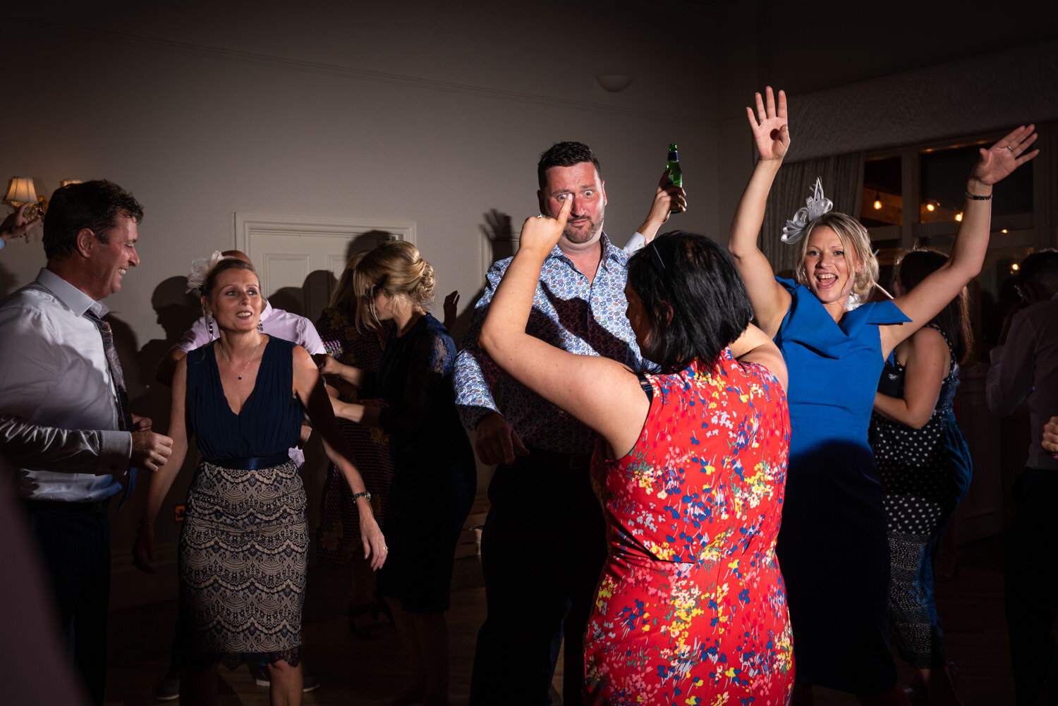 Wedding guests dancing at Peterstone Court