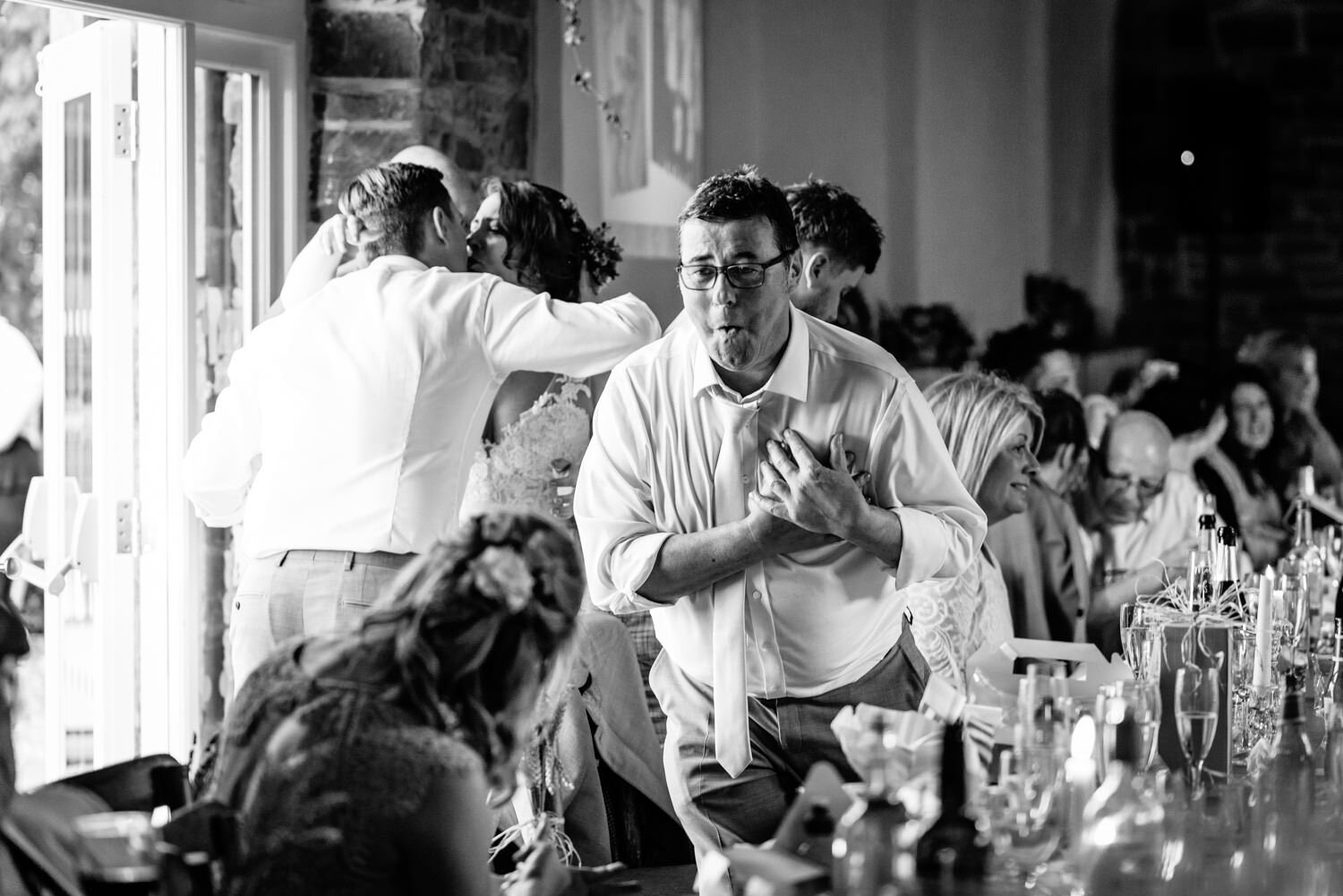 Emotional father of groom at Tall Johns House wedding