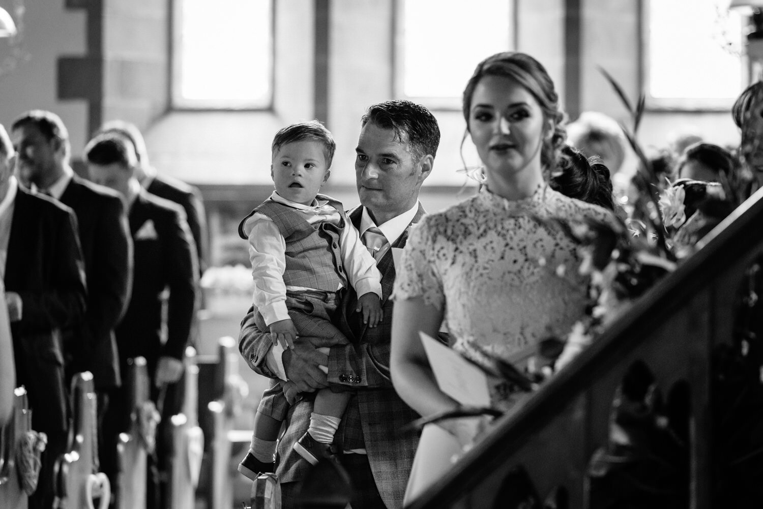 Father and son at wedding