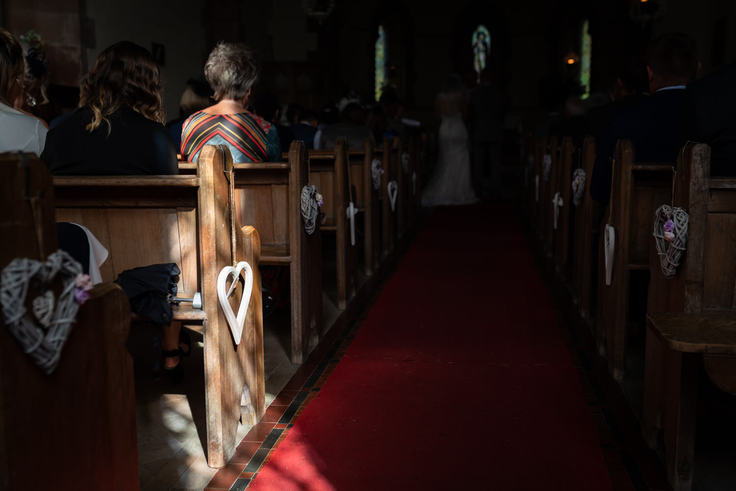 Wedding details in gorgeous light at Elan Valley church