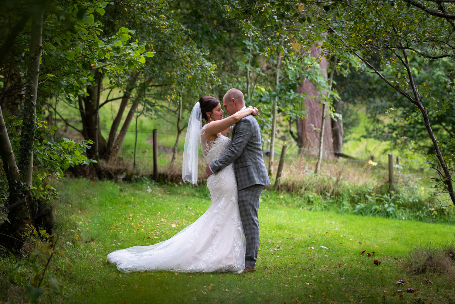 Glyngynwydd Wedding Barn bride and groom