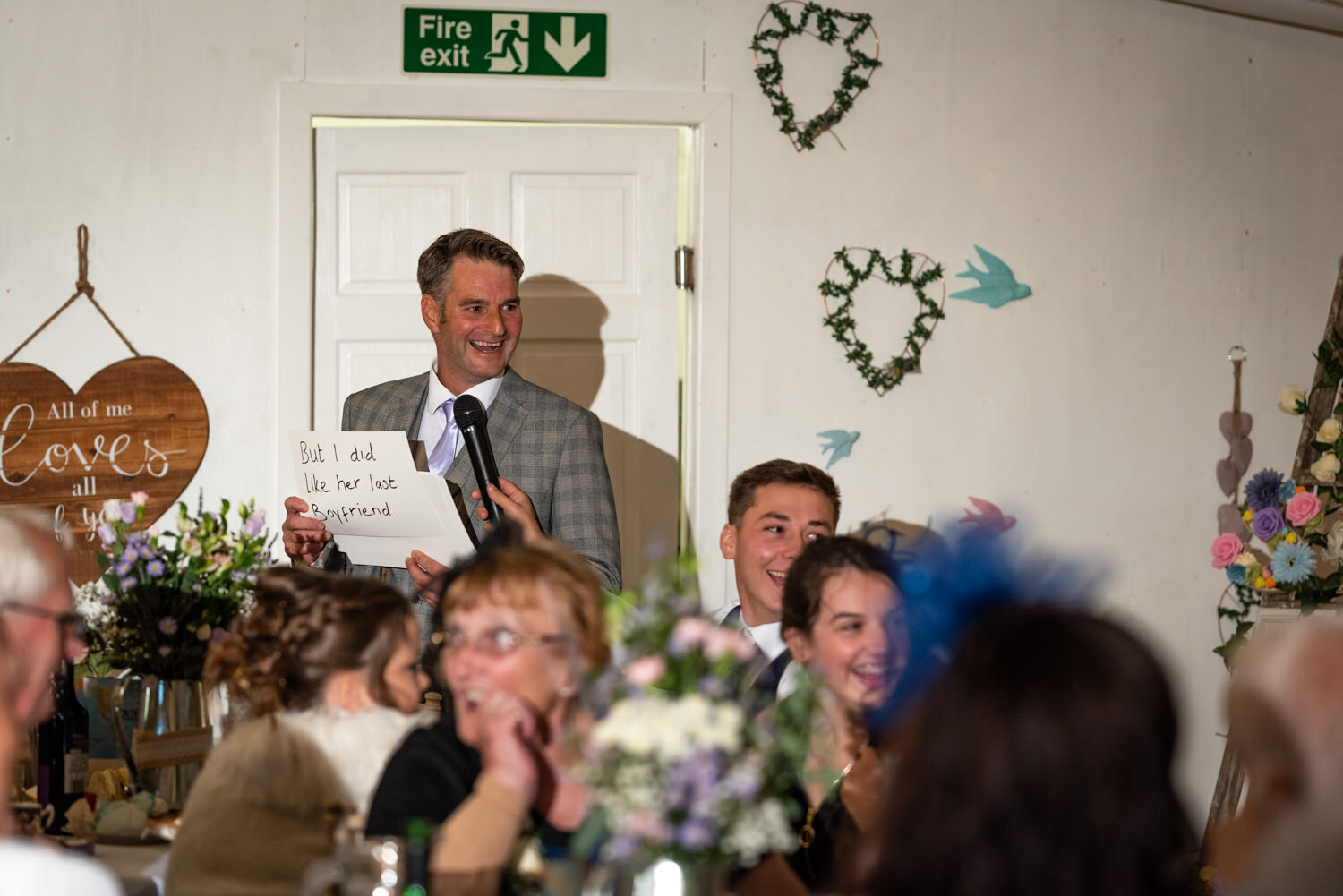 Speeches during Glyngynwydd Wedding Barn wedding