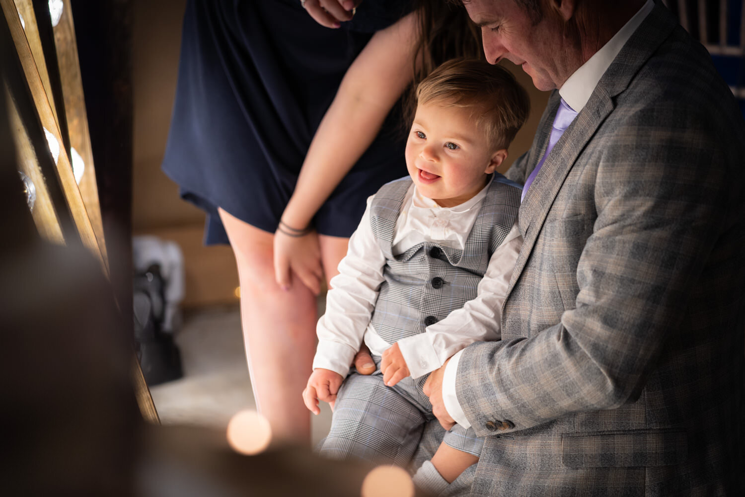 Small boy smiling at Glyngynwydd Wedding Barn