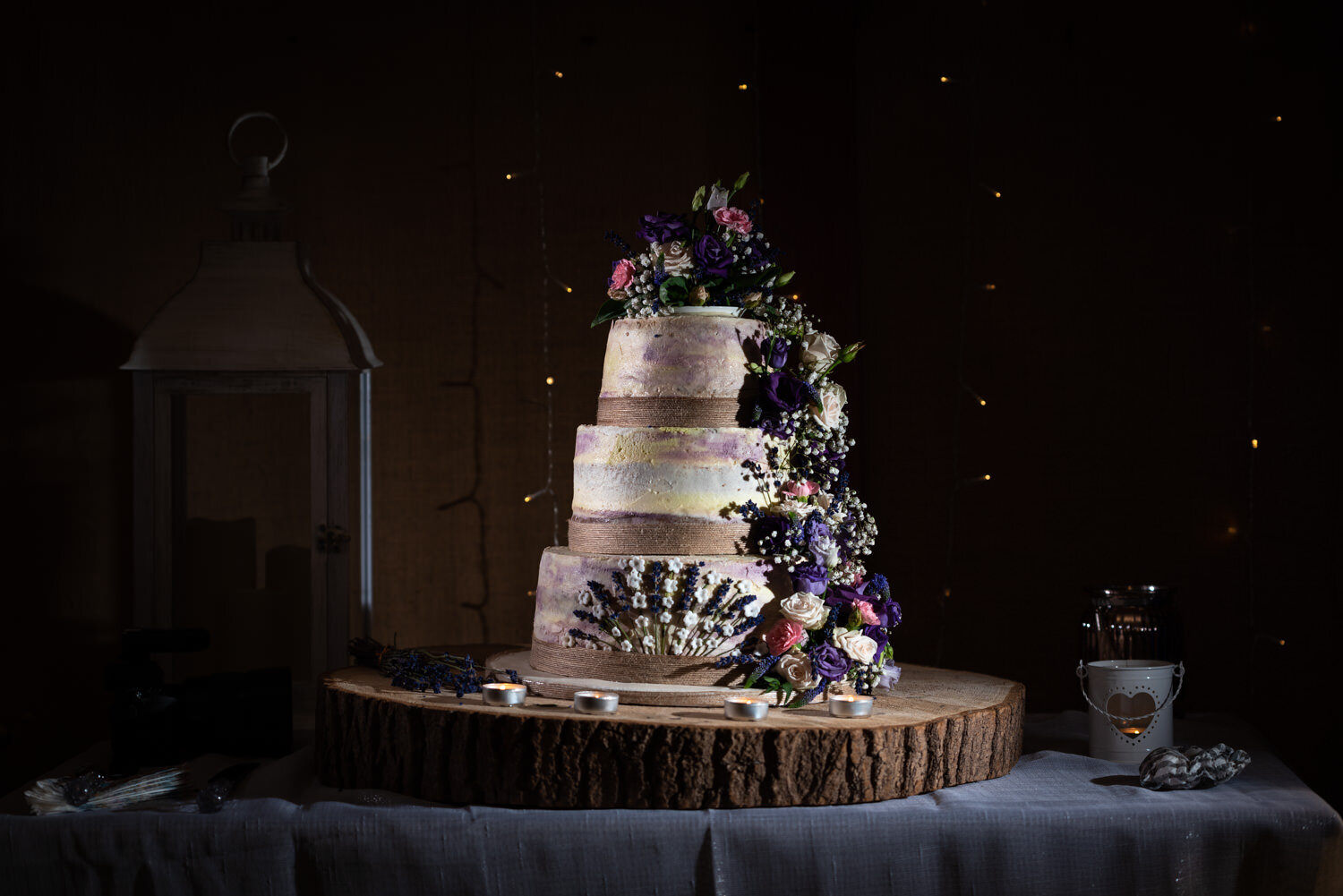Wedding cake at Glyngynwydd Wedding Barn