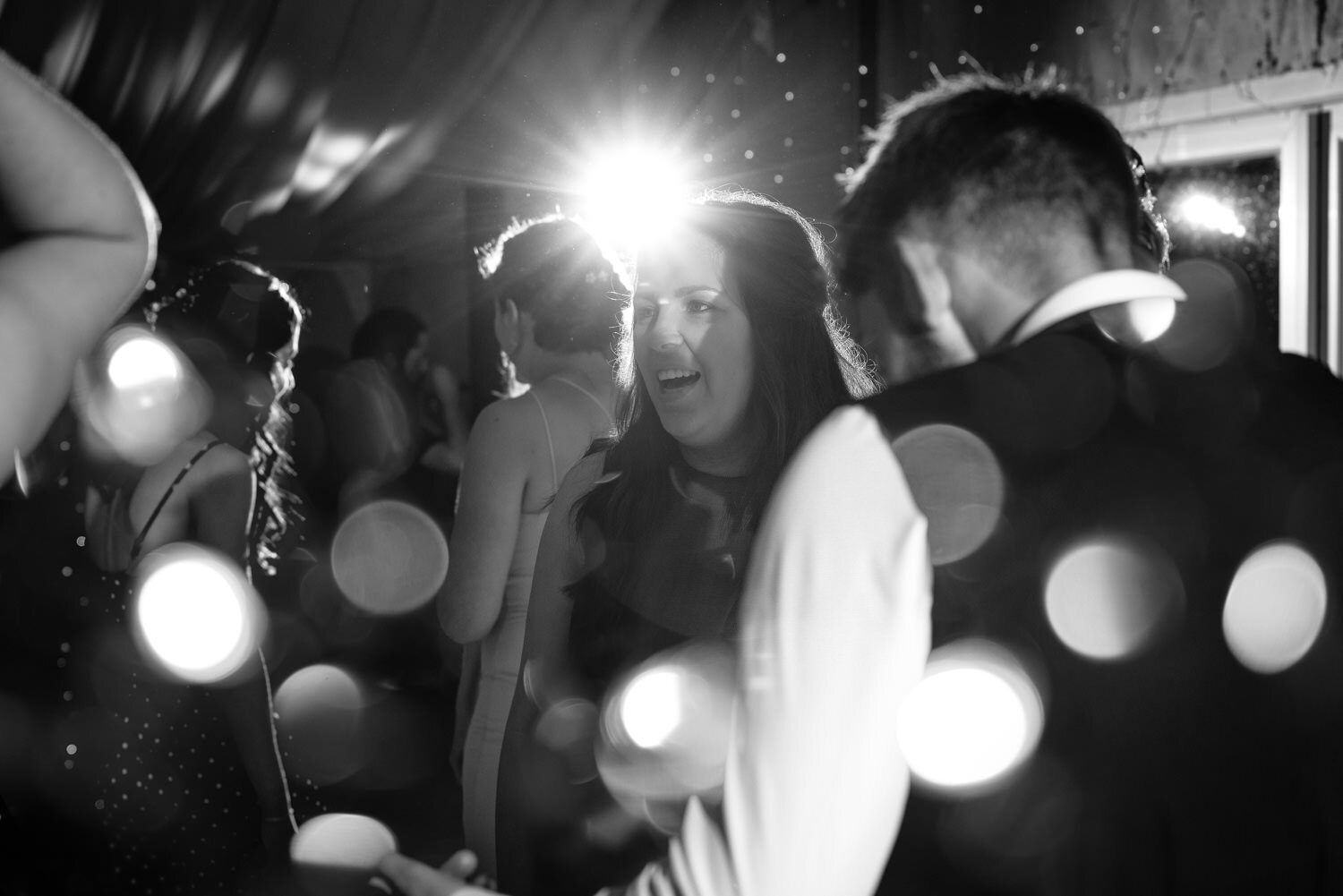 Wedding party at Glyngynwydd Wedding Barn