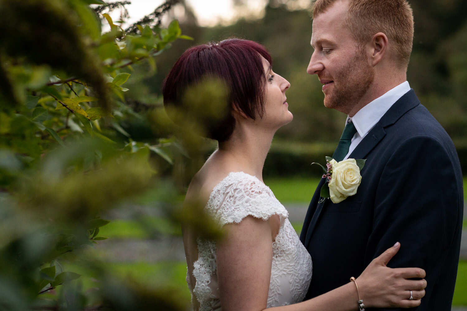 bride and groom taking time out from powys wedding