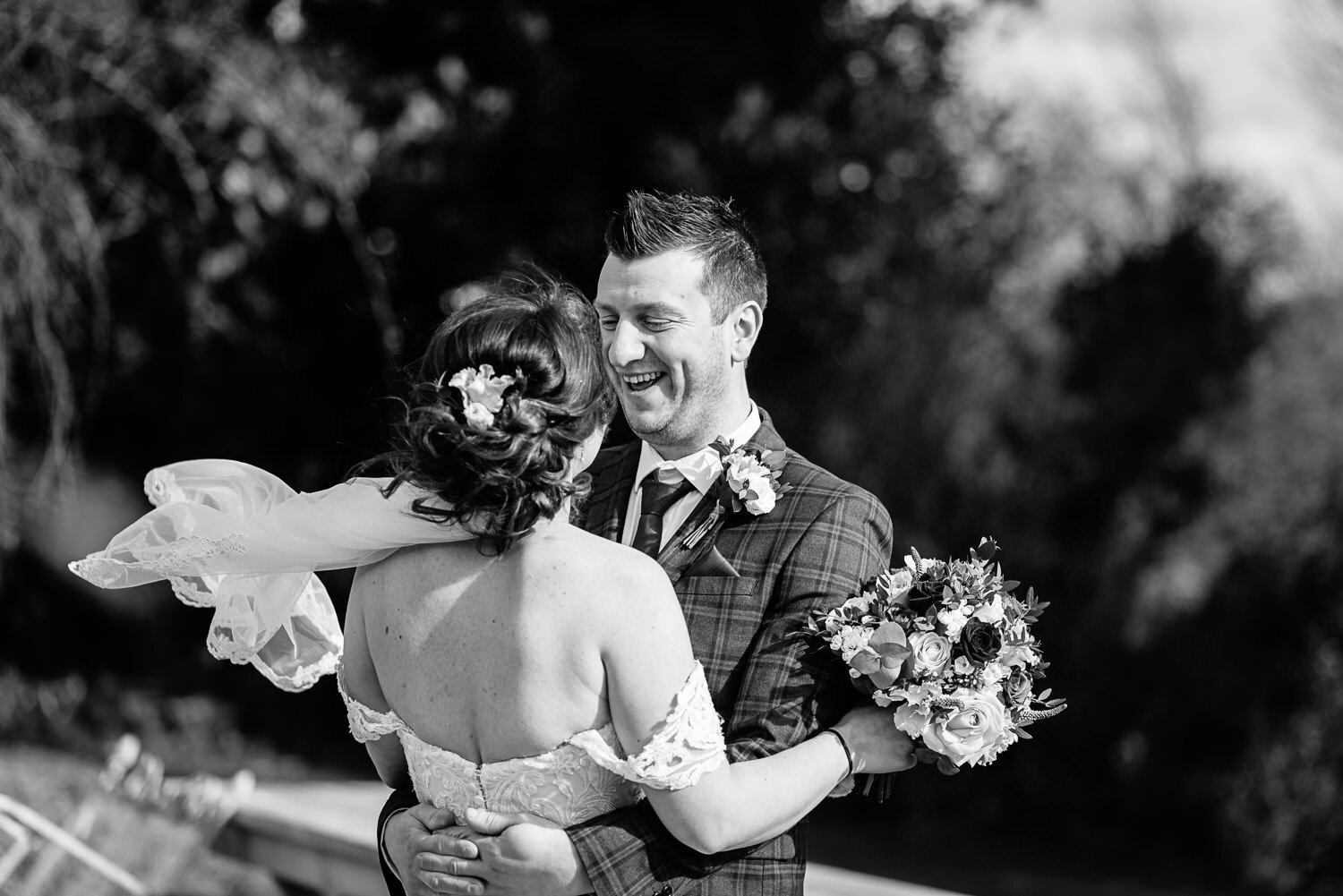 Couple in garden at Lyde Court