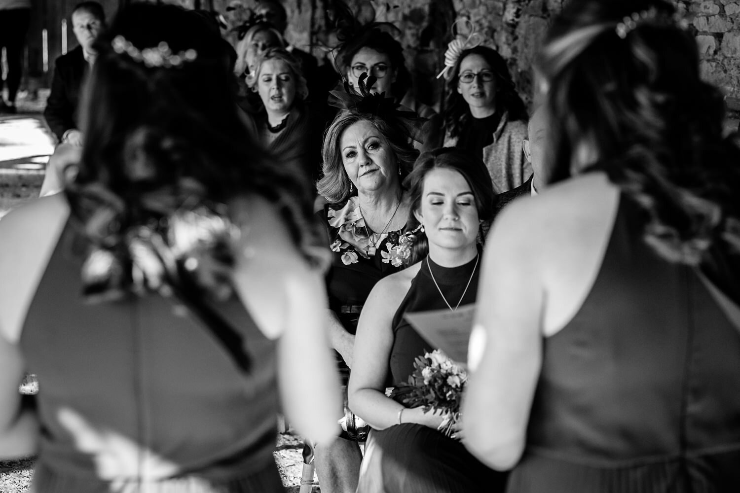 Mother of bride during Lyde Court wedding ceremony