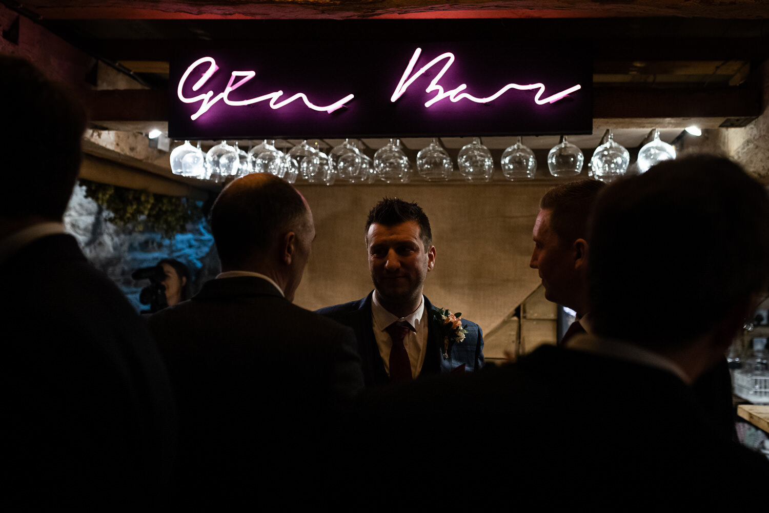 Groom at Lyde Court winter wedding