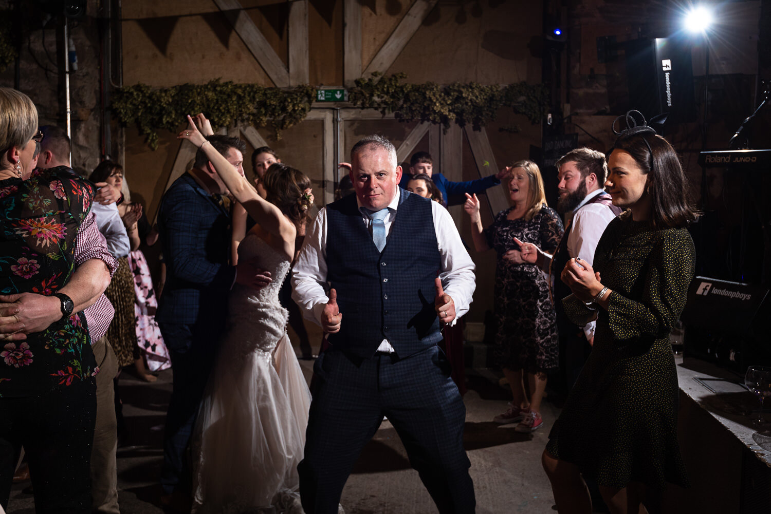 Best man dancing at Lyde Court