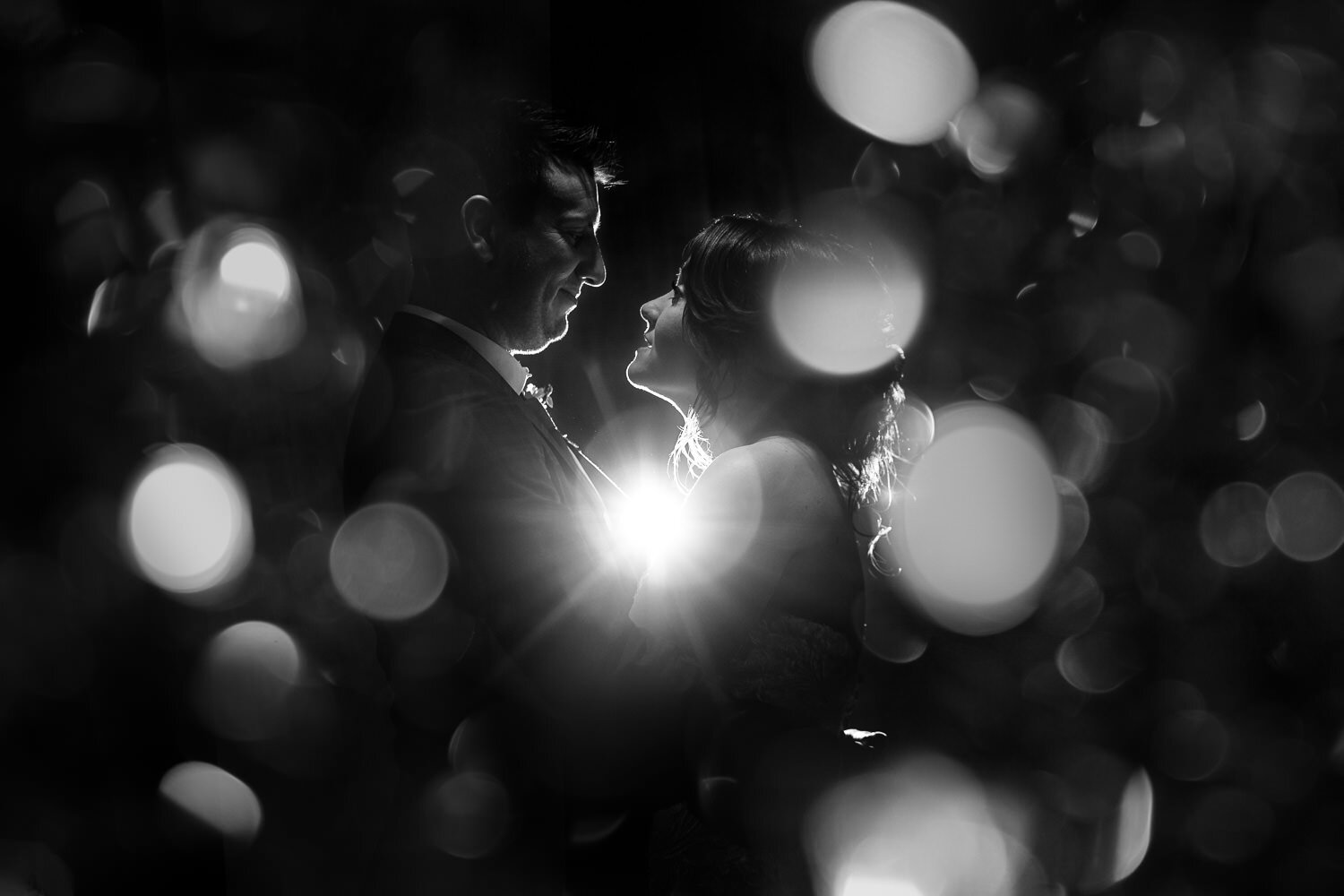 Bride and groom portrait at Lyde Court