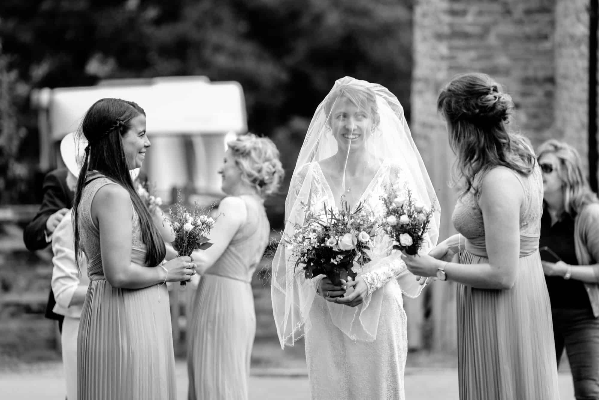 Brides arrival at micro wedding