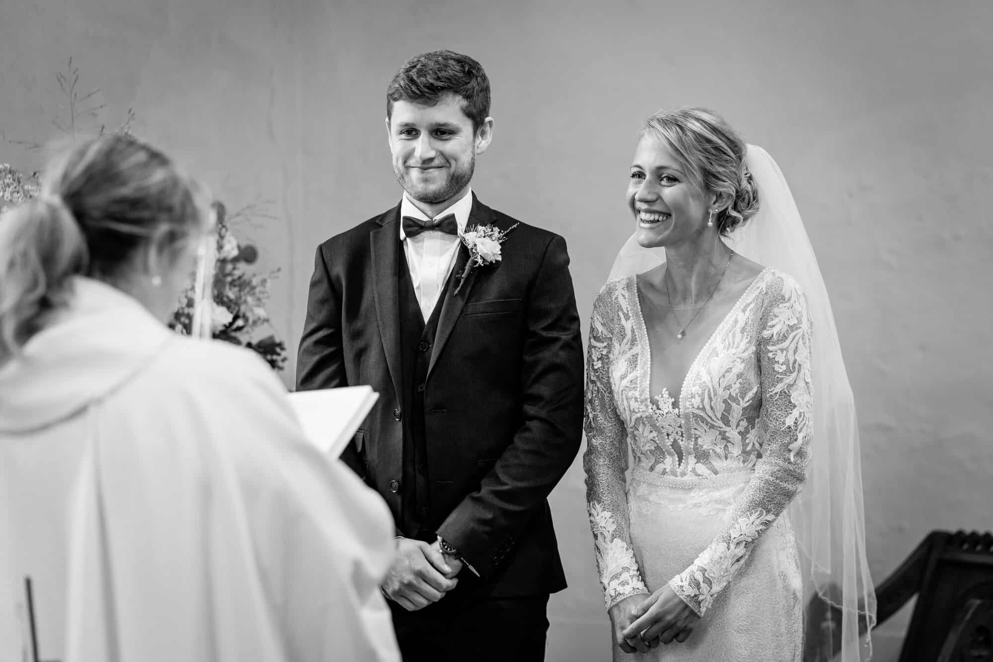 More laughter during wedding vows
