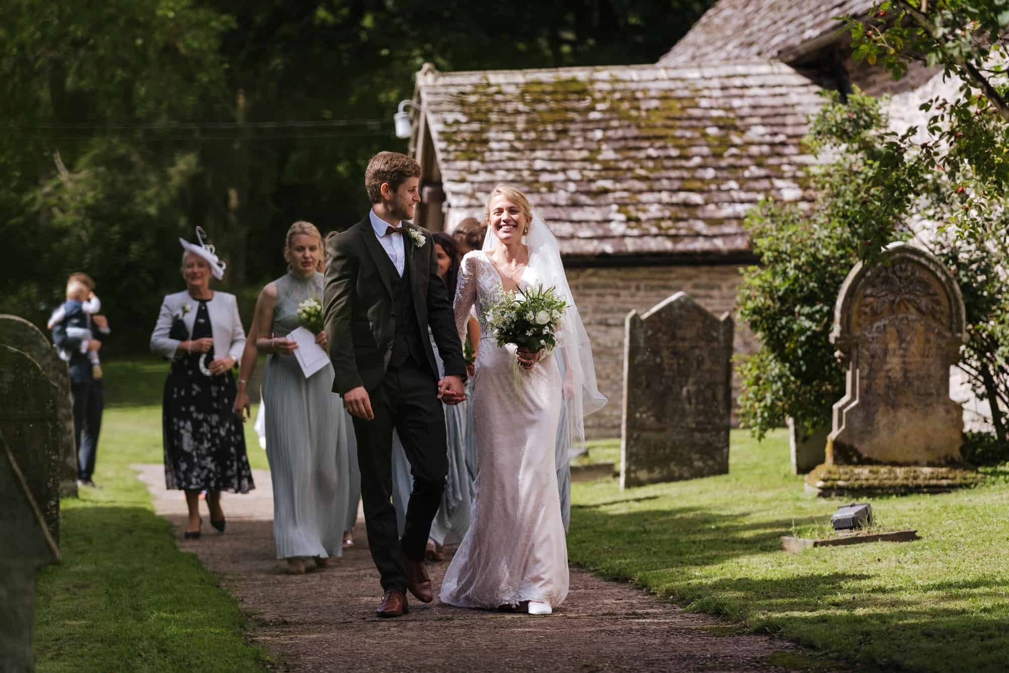 Taking their first steps as husband and wife