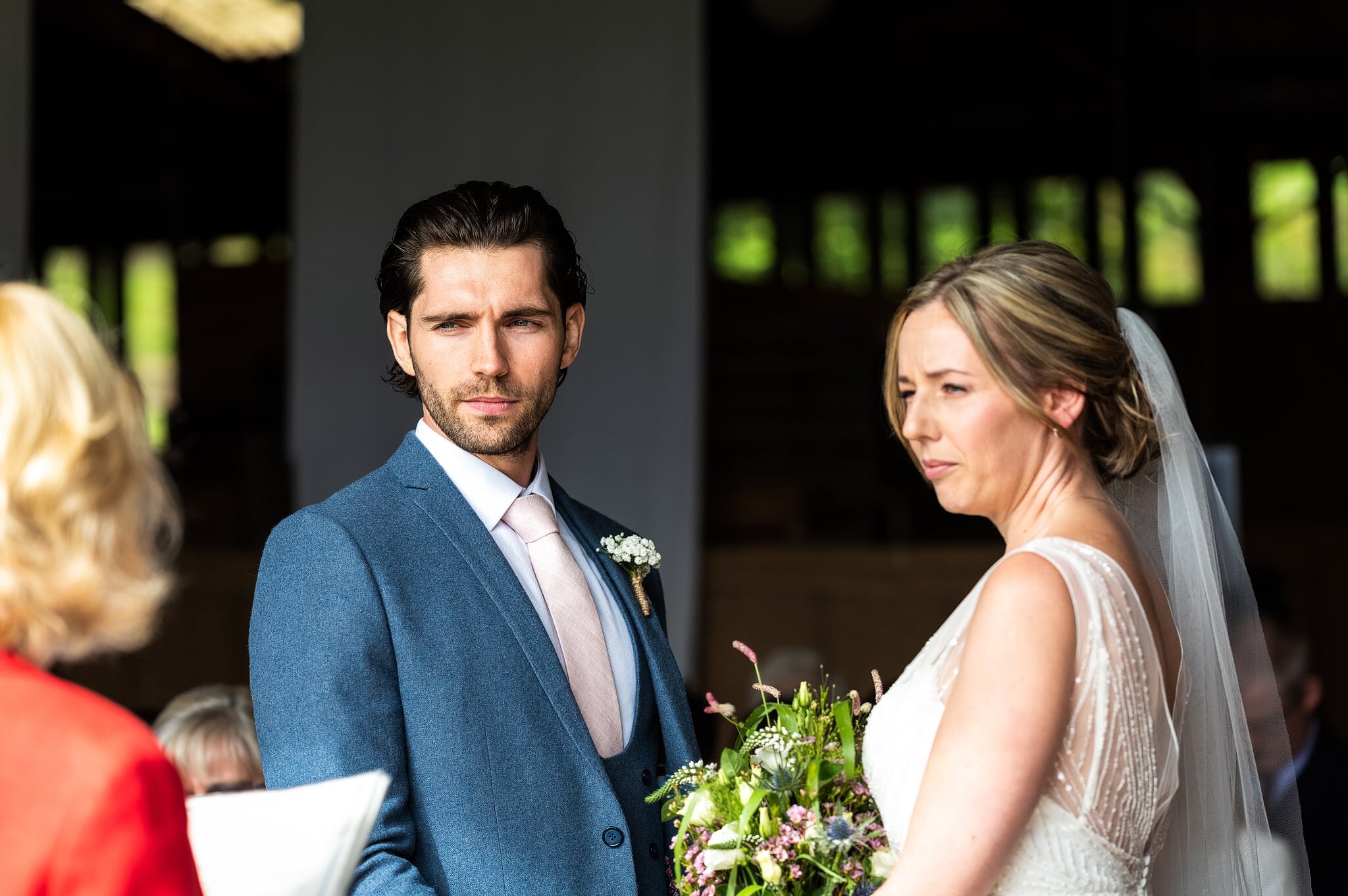 Wedding vows at Sugar Loaf Barn wedding venue